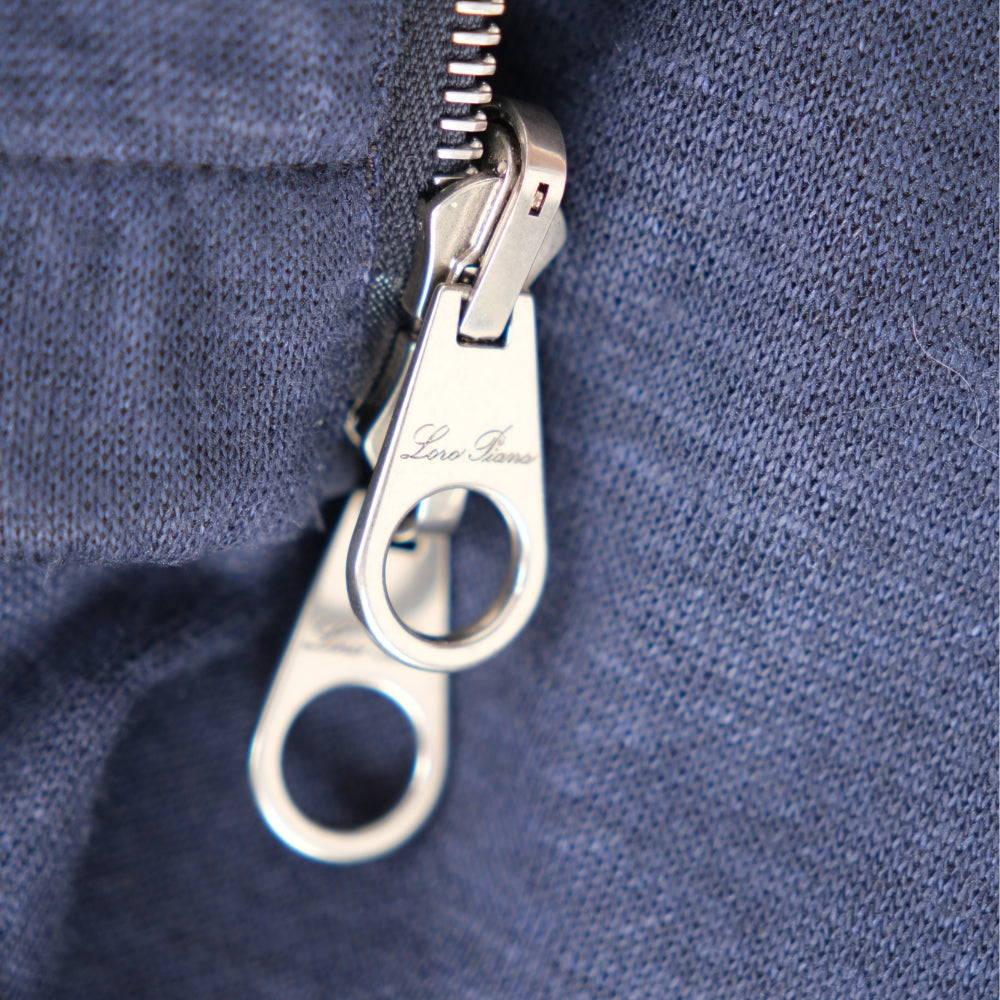 Navy Blue Reversible Microfibre/Linen Vest (EU 52)