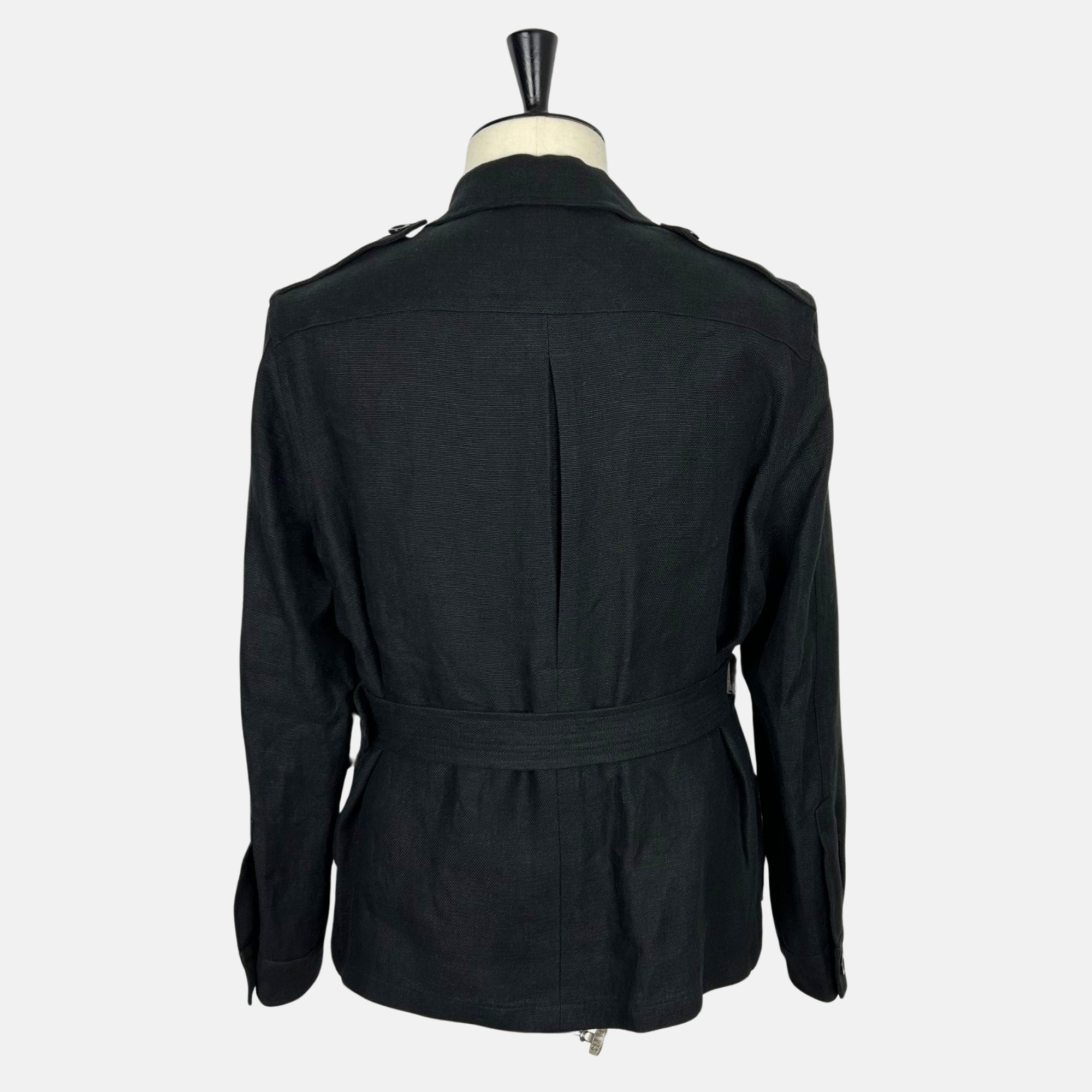 Black Safari Jacket made of Linen (EU 52)