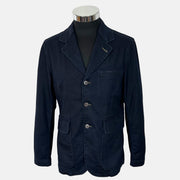Navy Herringbone Jacket made of Cotton (S)