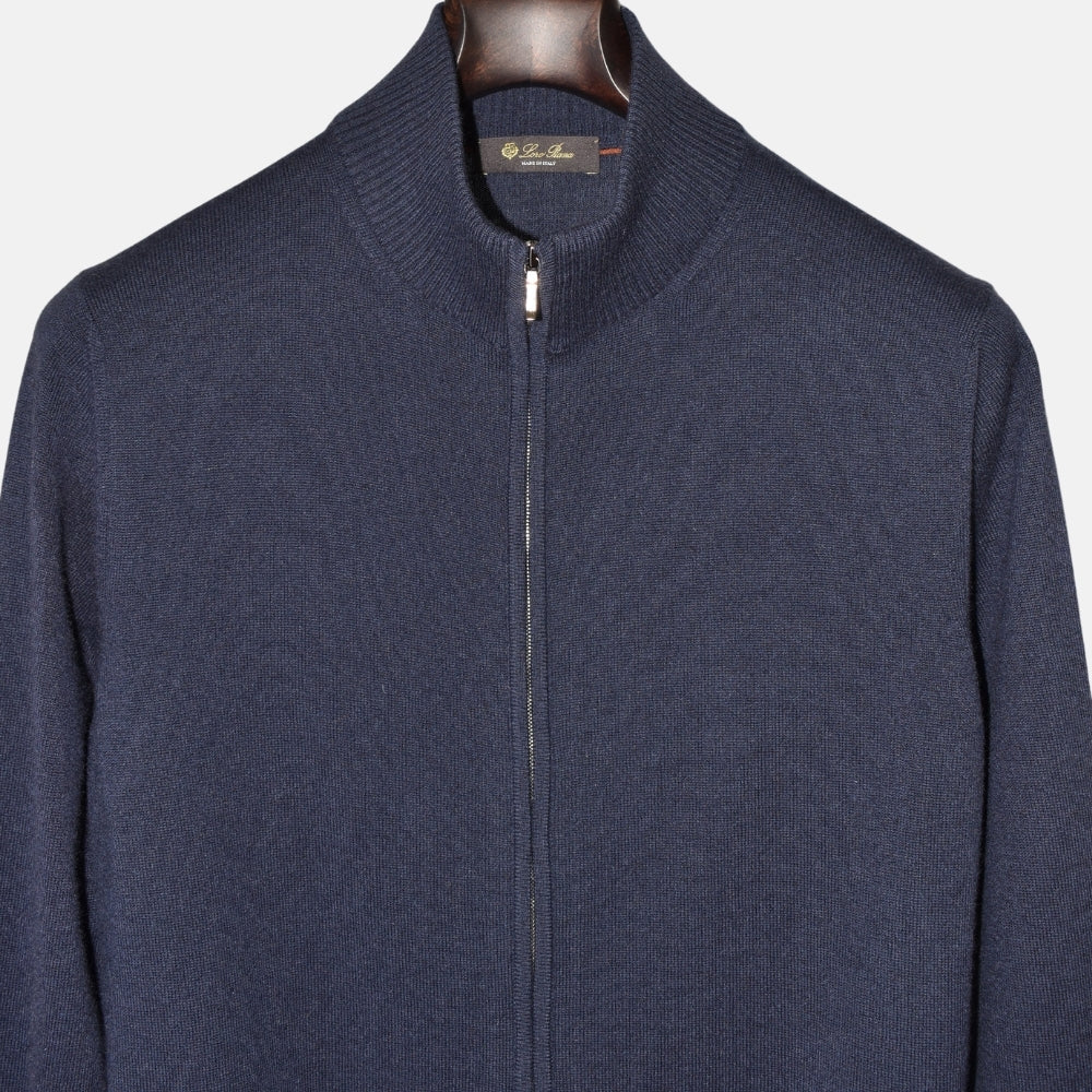 Navy Blue Zipper made of Cashmere (EU 48)