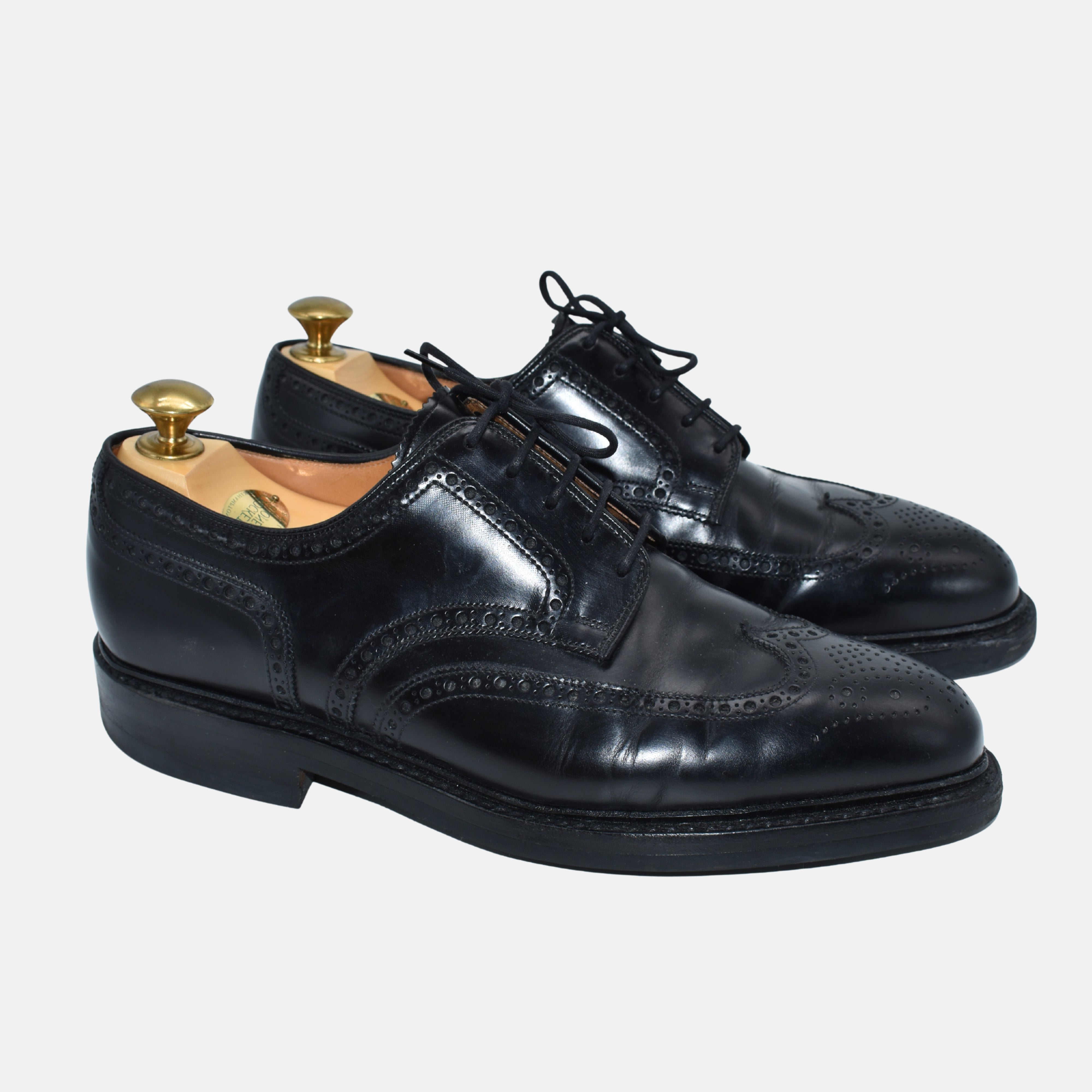 Black Budapester Leather Shoes "Pembroke" (EU 42)