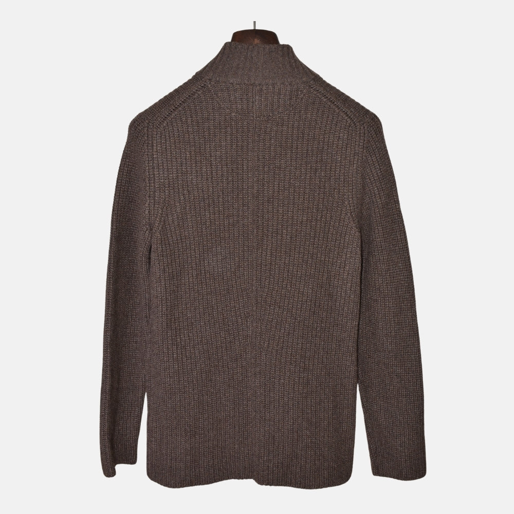 Brown Double Breasted Cashmere Cardigan (EU 48)
