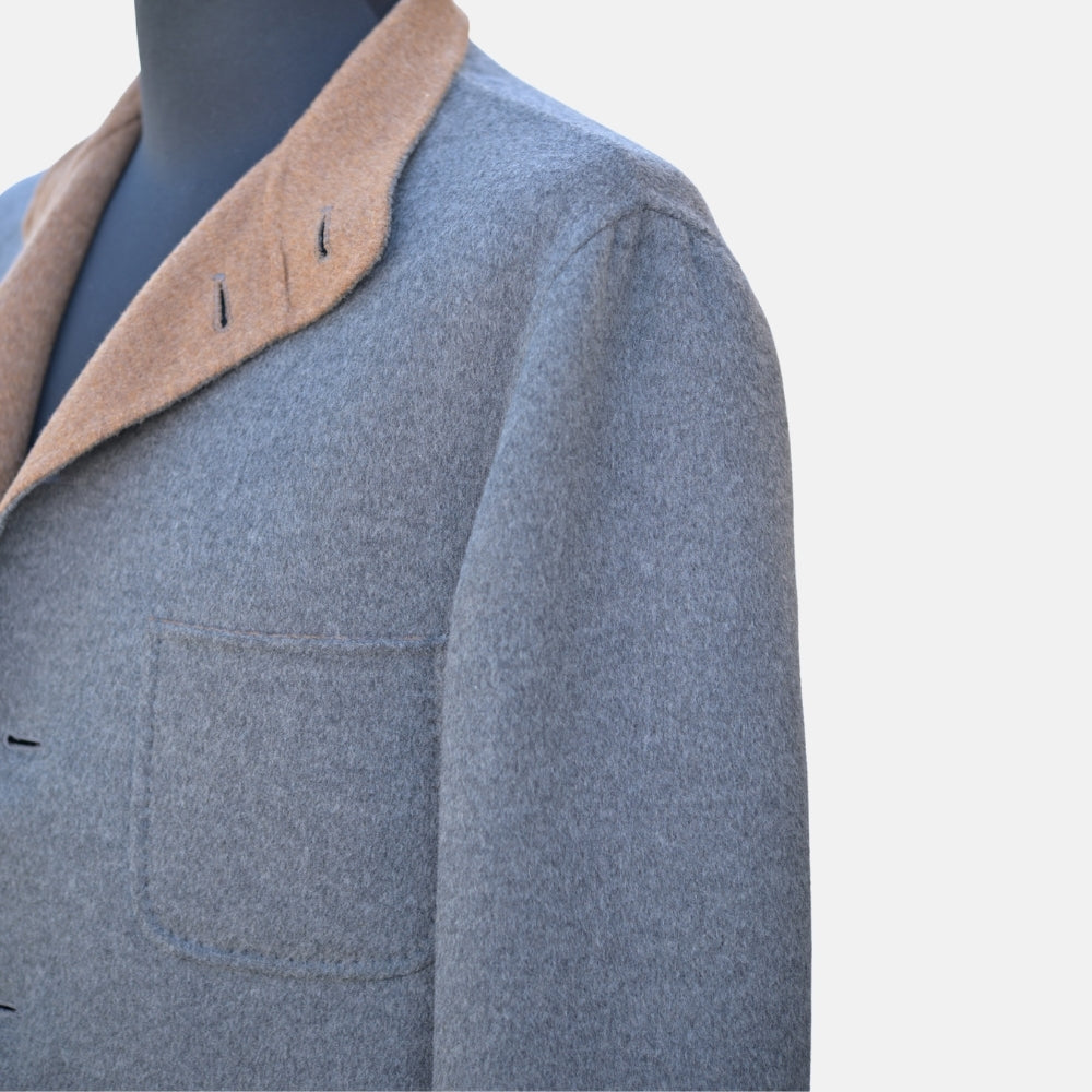 Grey/Brown Cashmere Jacket (EU 50)