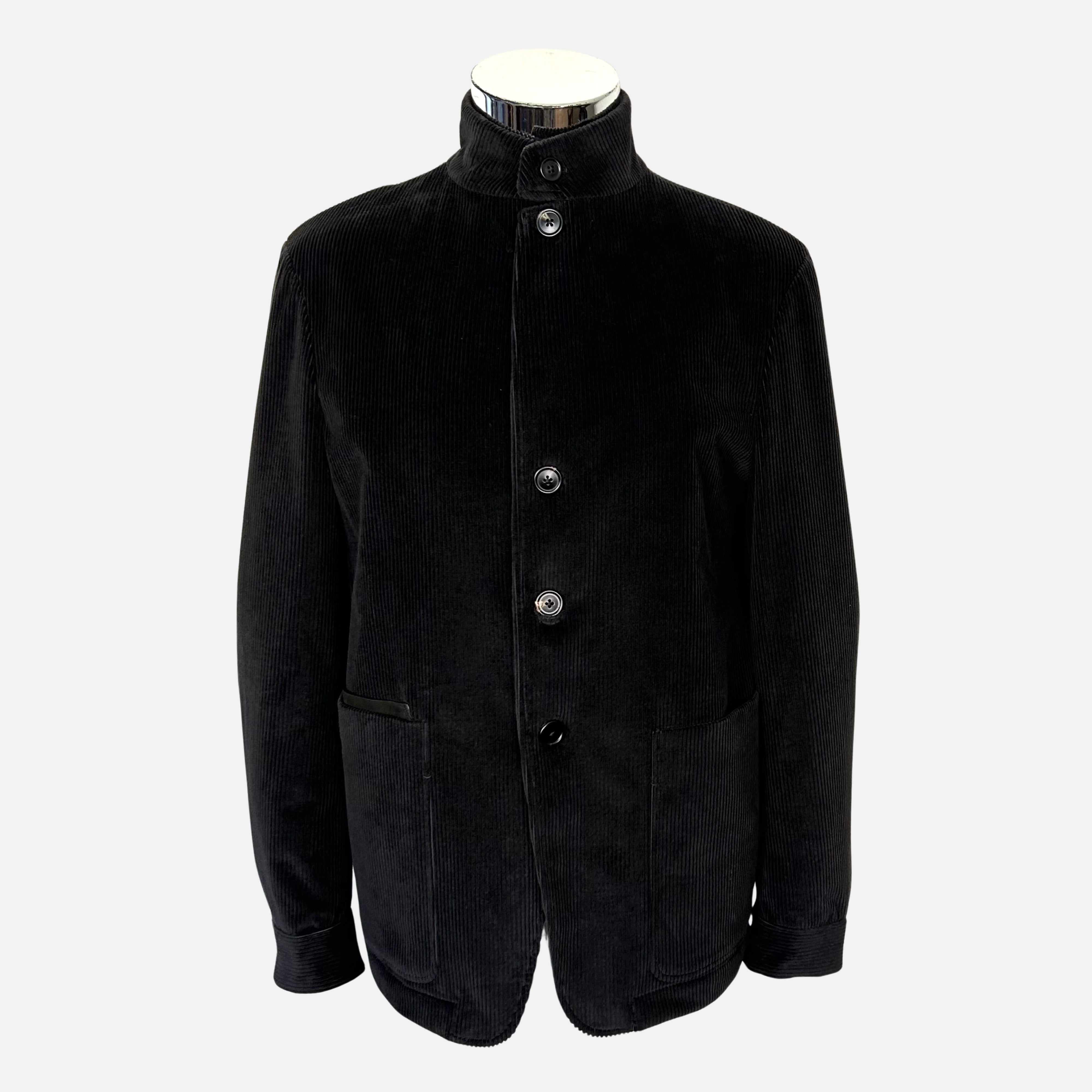 Black Il Conte Corduroy Cashco Jacket (EU 46)