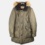 Olive Jacket with Fur and Shearling (M)