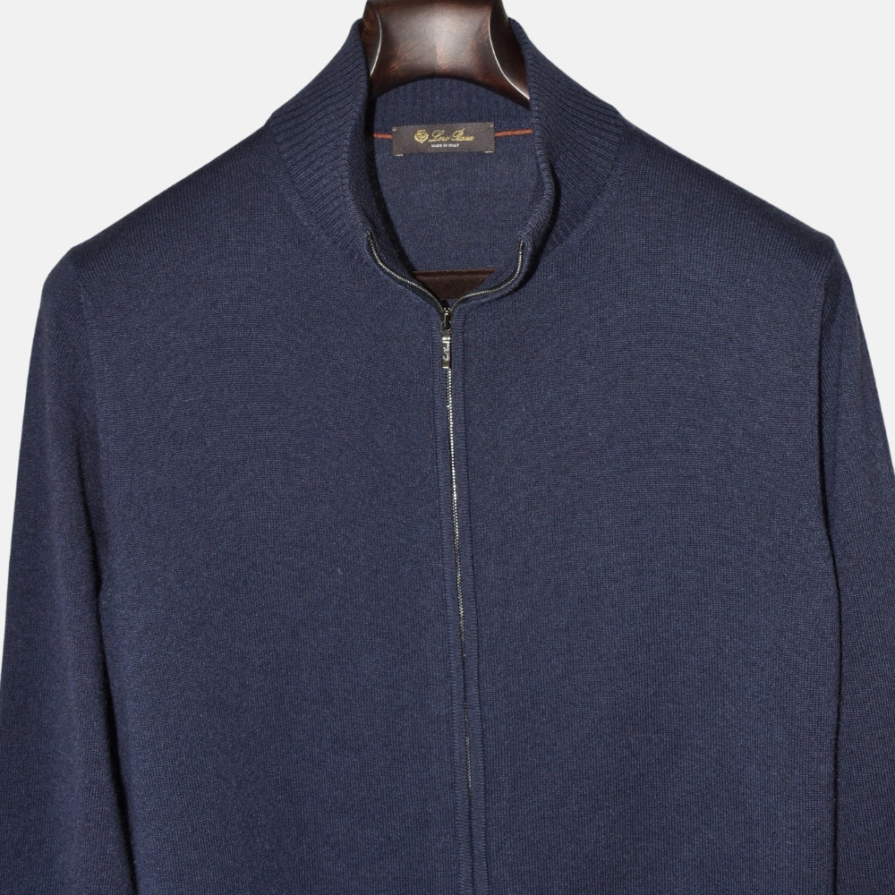 Navy Blue Zipper made of Cashmere (EU 48)