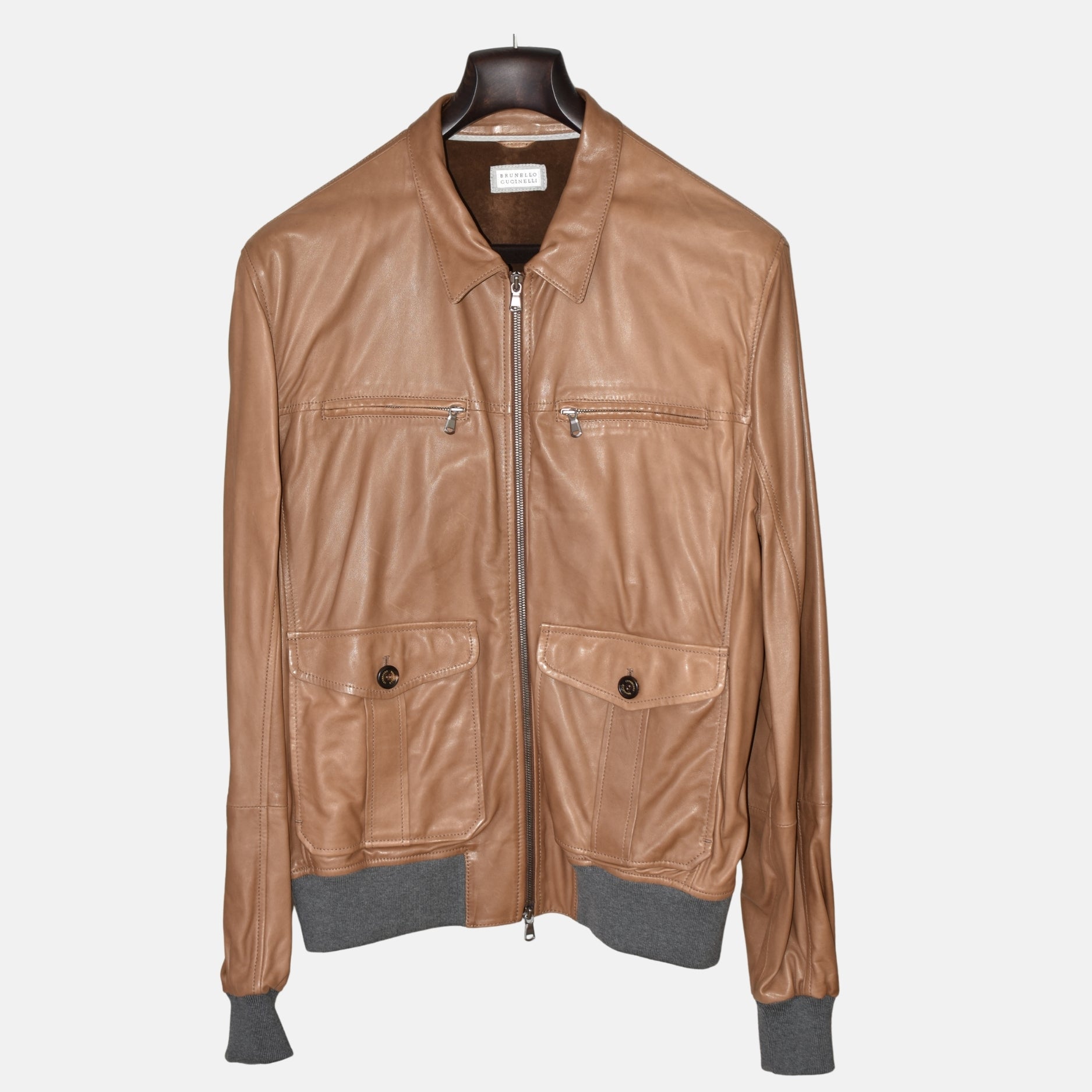 Light Brown Leather Jacket (XL)