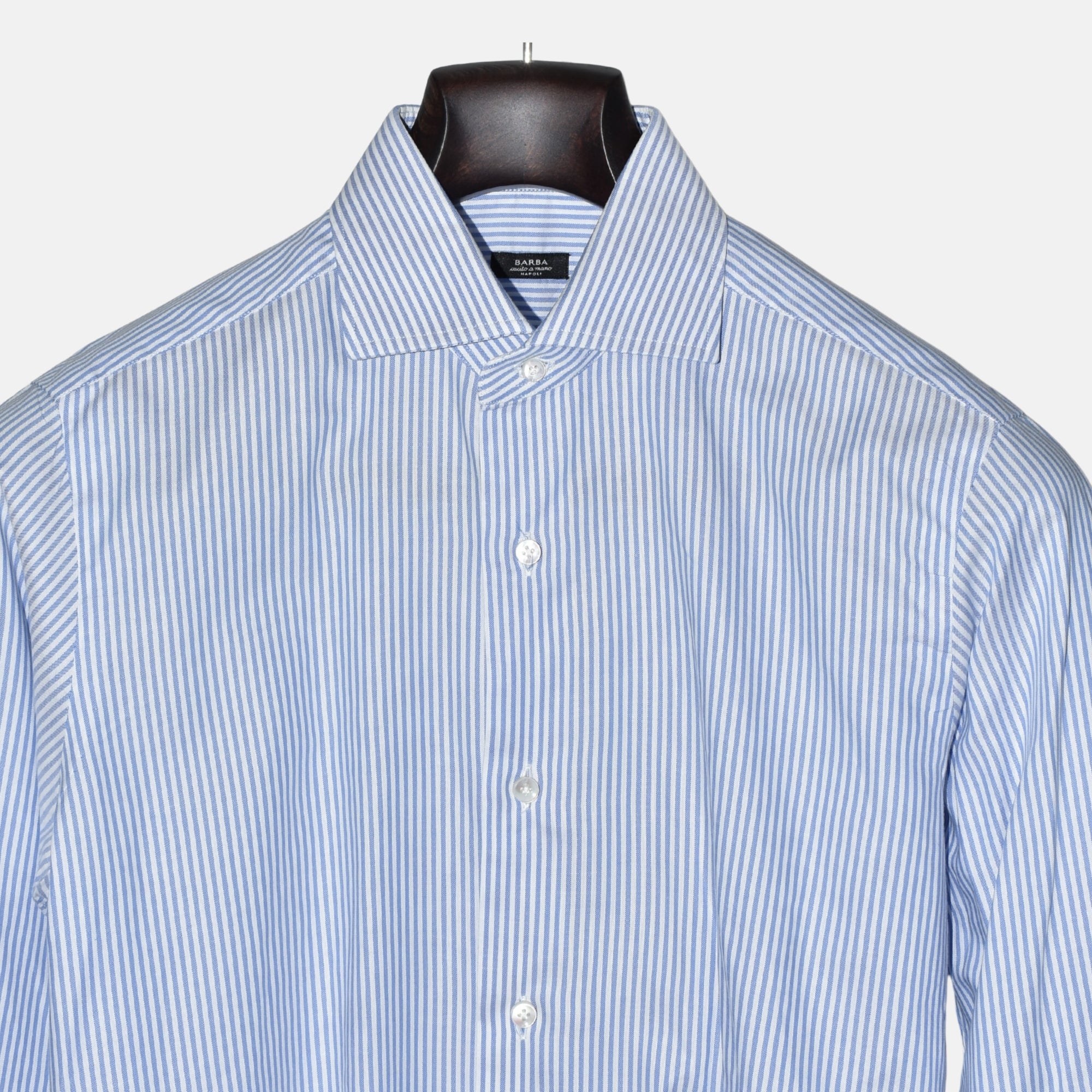 Blue-White Striped Shirt made of Cotton (EU 39)