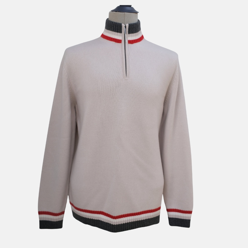 Offwhite Knitted Halfzip "St. Moritz" (EU 54)