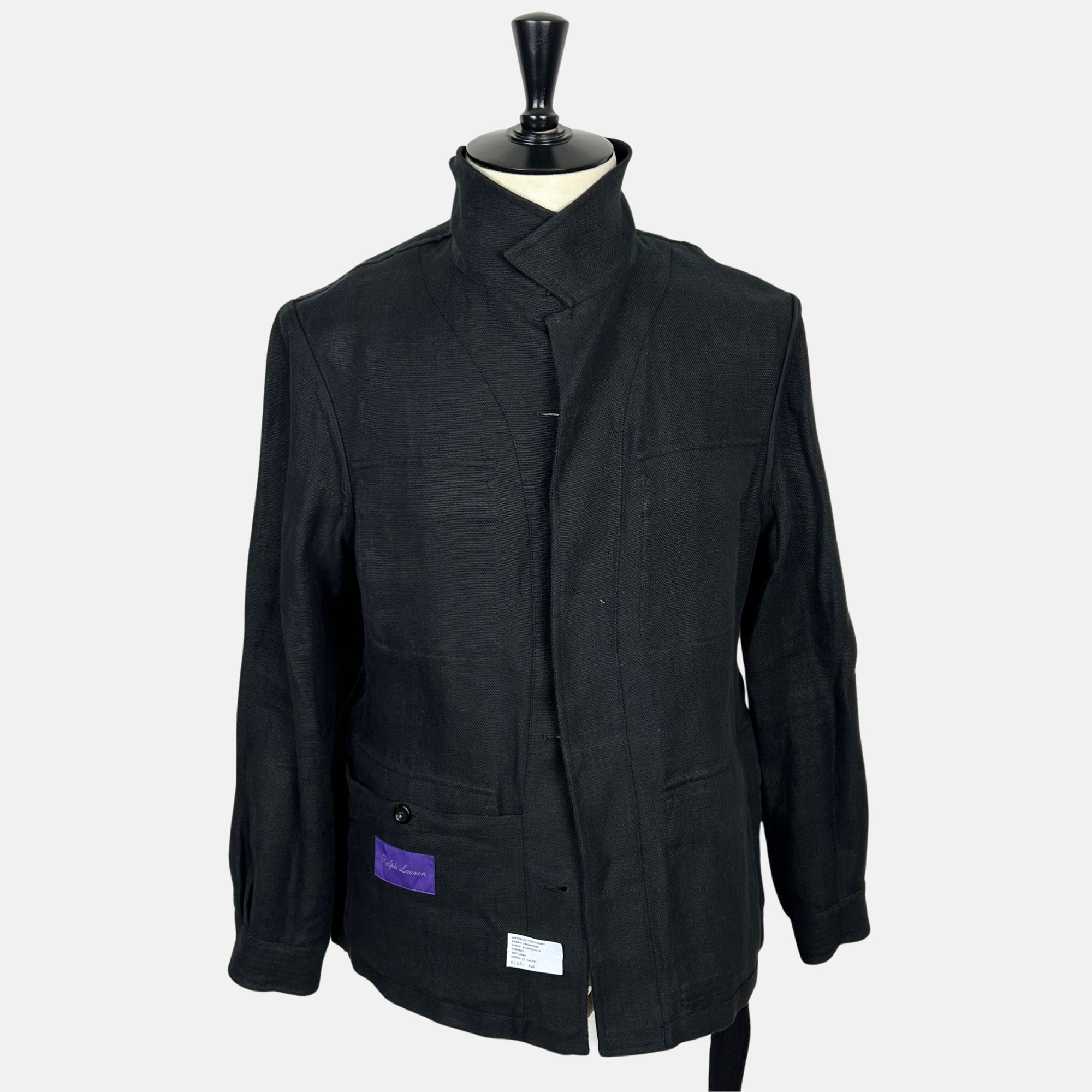 Black Safari Jacket made of Linen (EU 52)