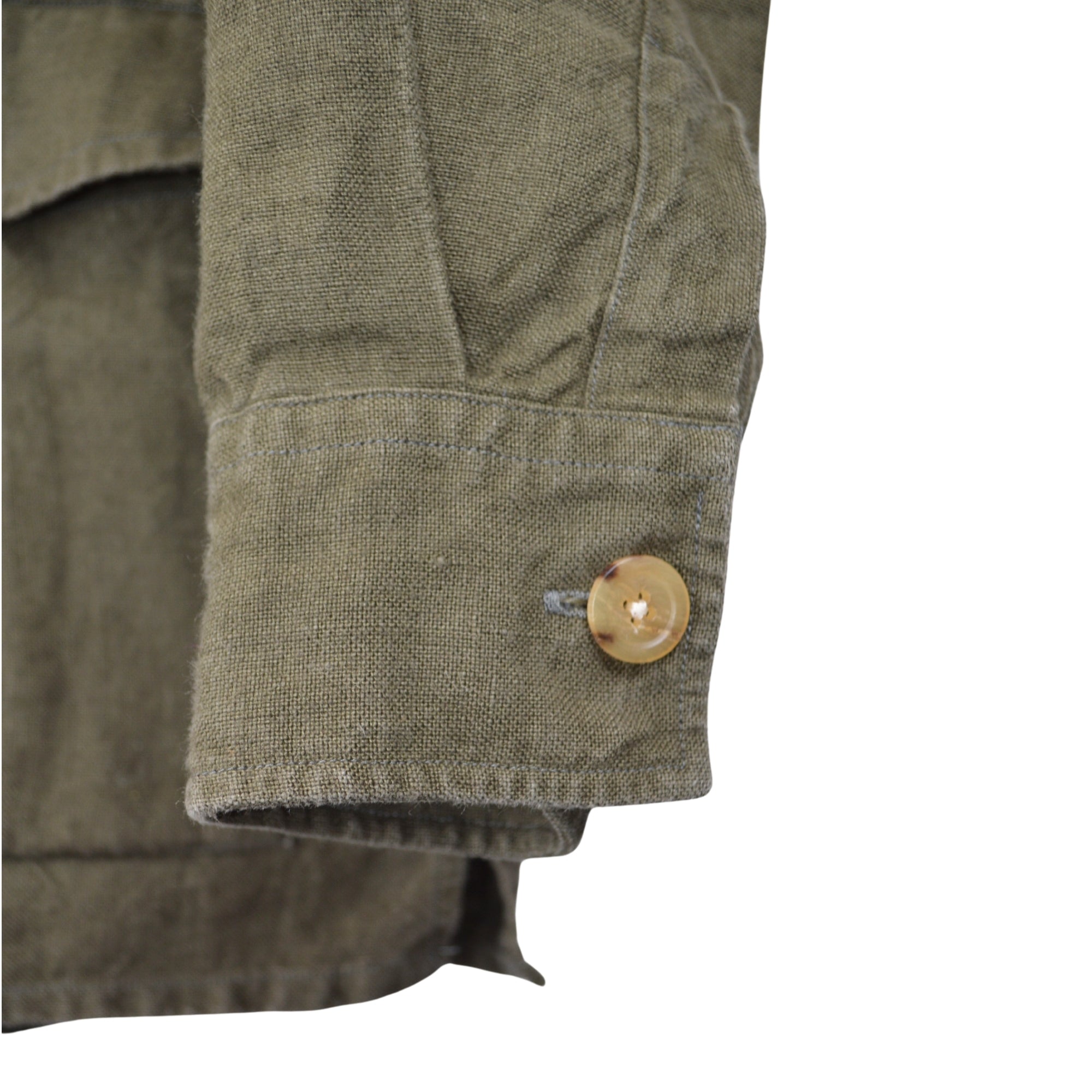 Khaki Safari Overshirt made of Linen (EU 46)