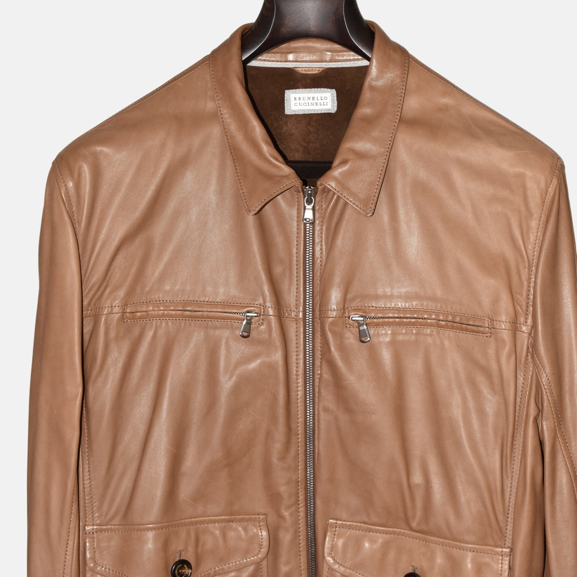Light Brown Leather Jacket (XL)