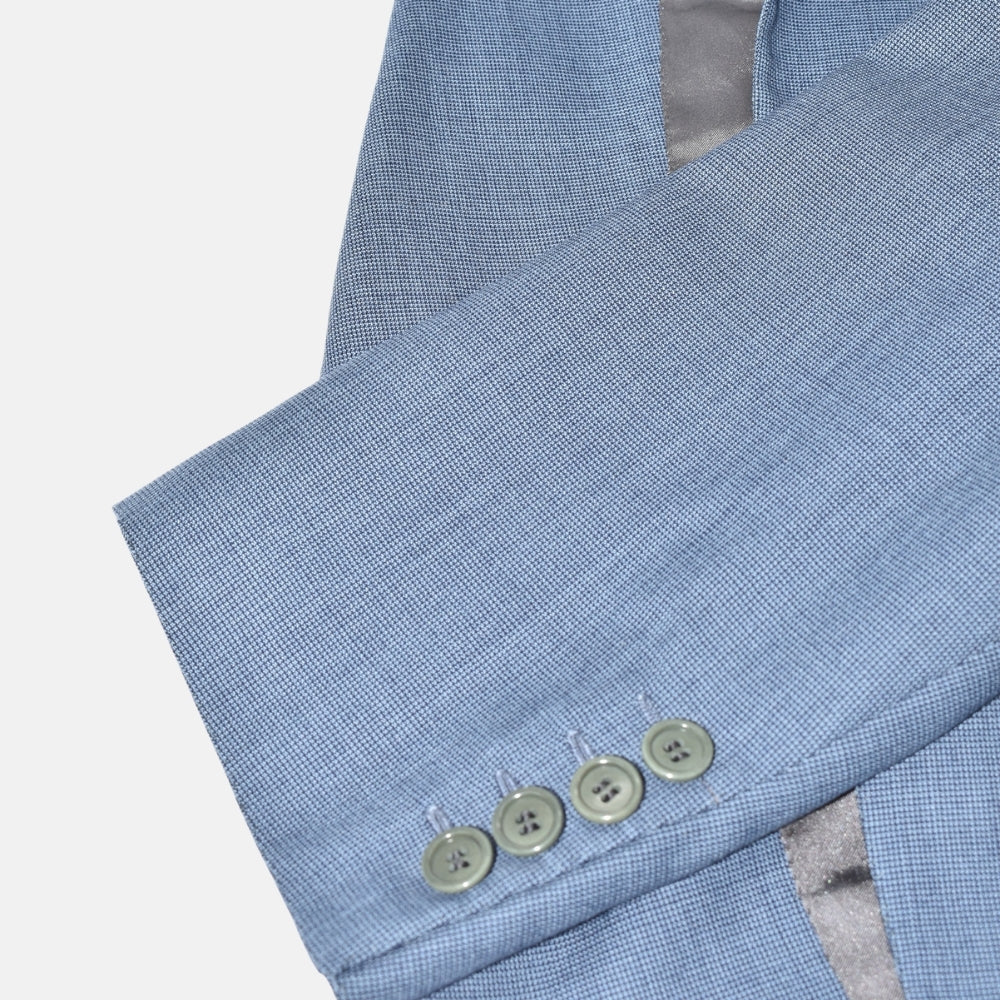 Blue Checkered Suit made of Wool (Vintage) (EU 50)