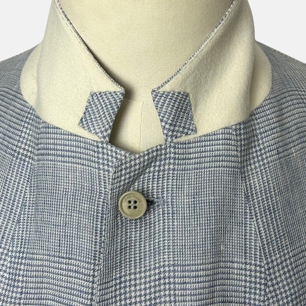 Blue Patterned Blazer made of Linen (EU 56)