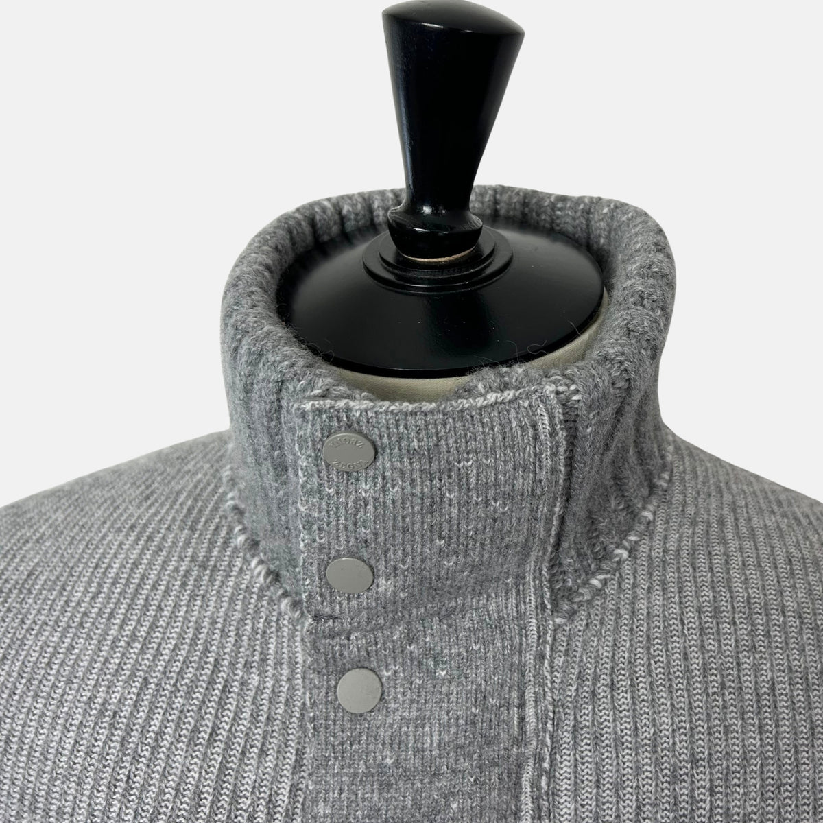 Graue Bomberjacke aus Kaschmir mit Lederdetails (EU 48)