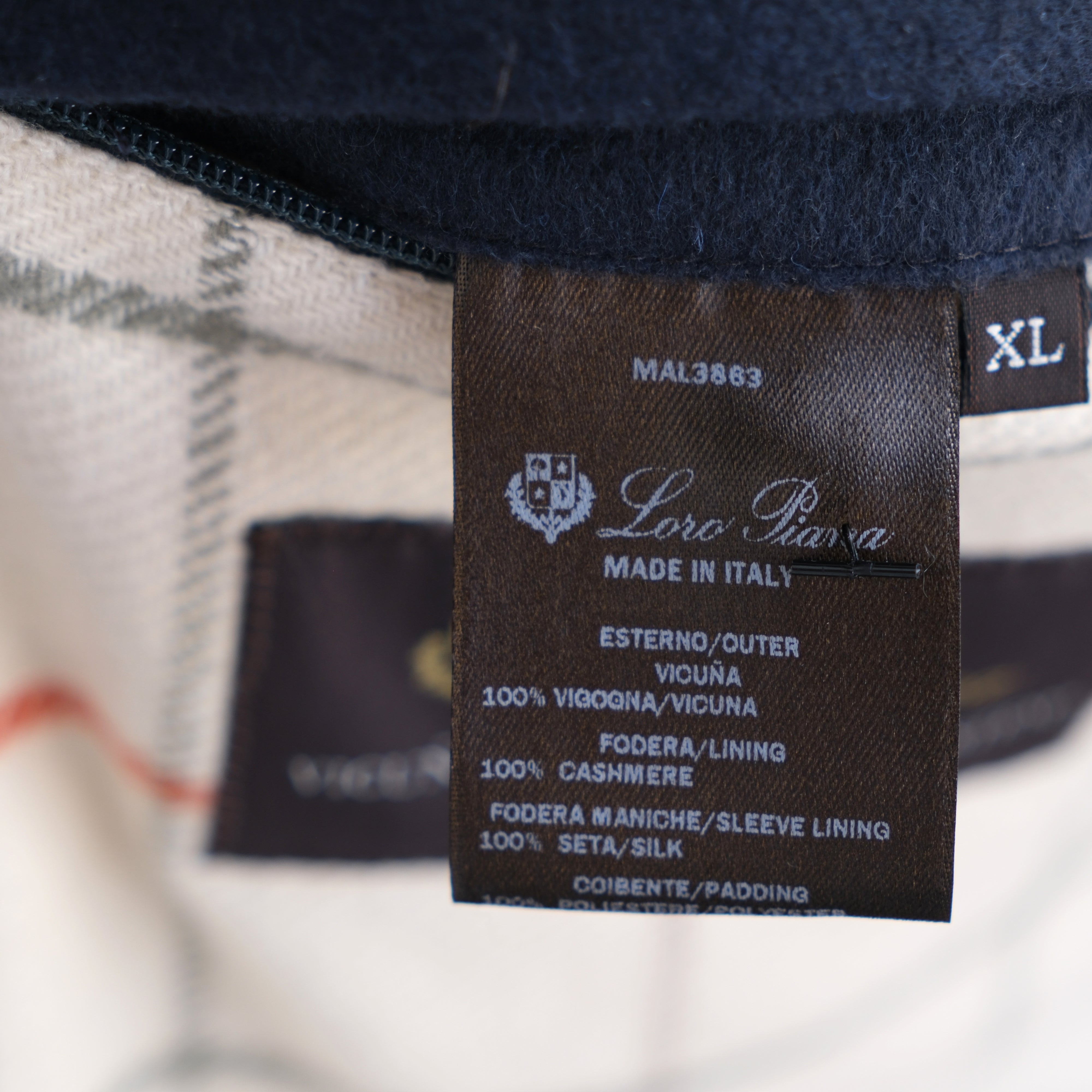 Blue Vicuna Parka with Suede Details (XL)