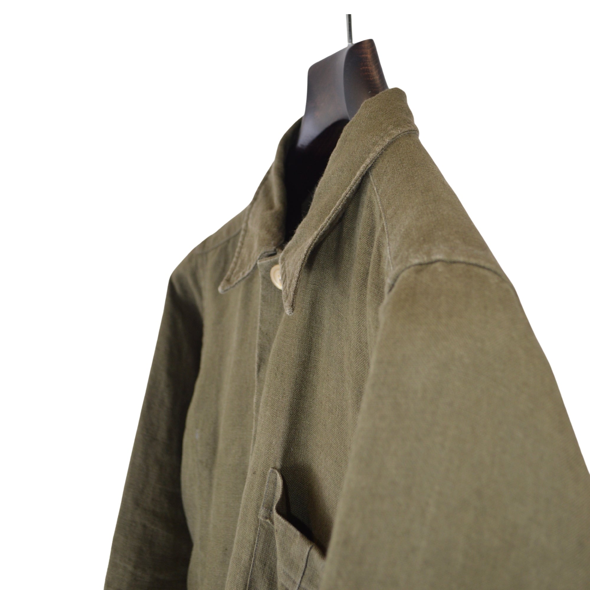 Khaki Safari Overshirt made of Linen (EU 46)