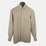 Khaki Shirt made of Linen (S)