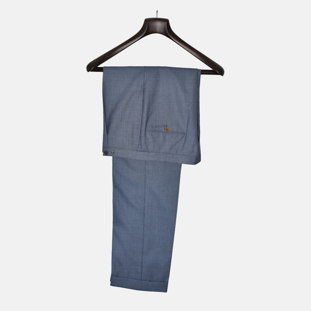 Blue Checkered Suit made of Wool (Vintage) (EU 50)
