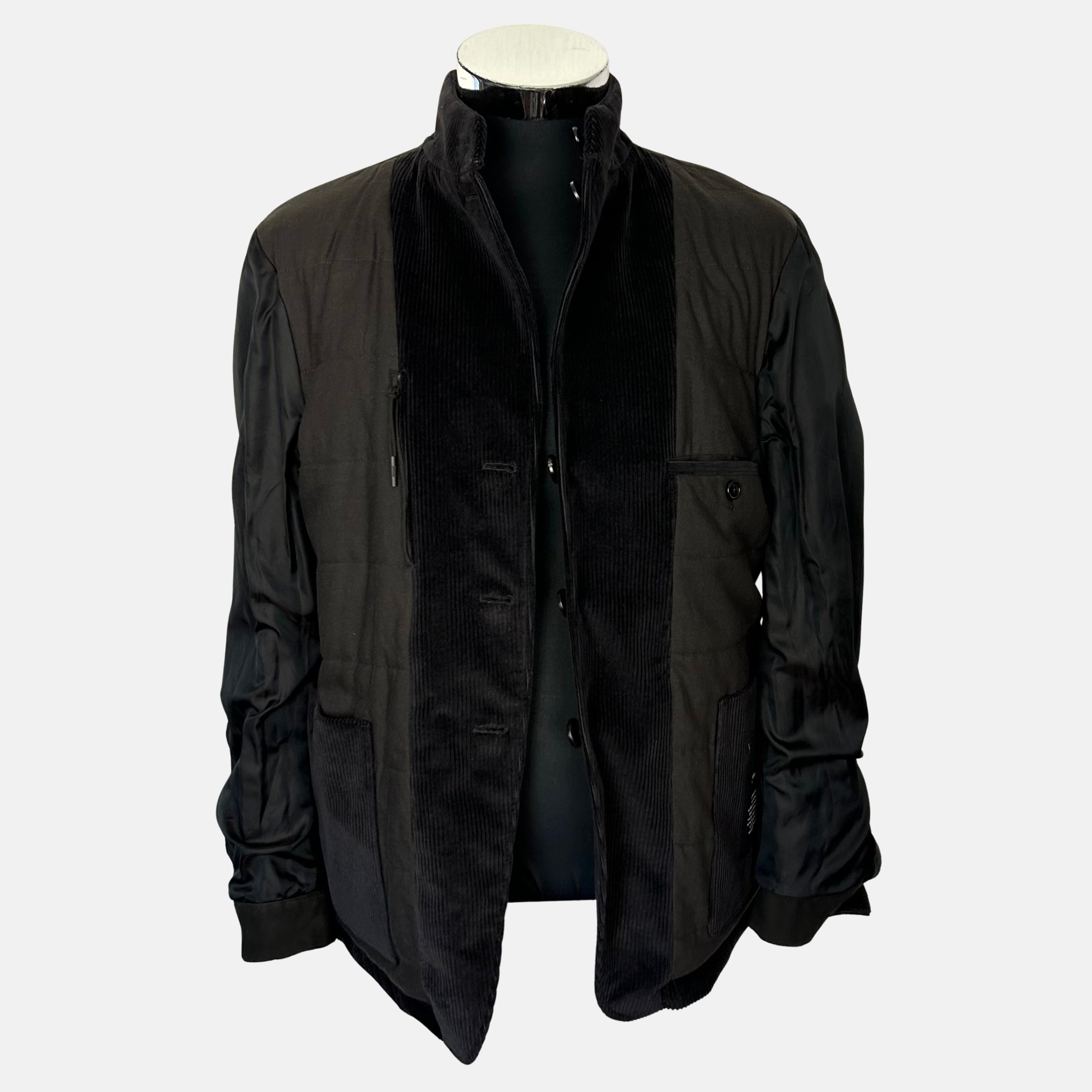 Black Il Conte Corduroy Cashco Jacket (EU 46)