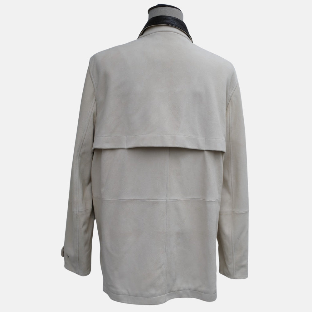 Light Beige Fireman's Jacket made of Suede (M)