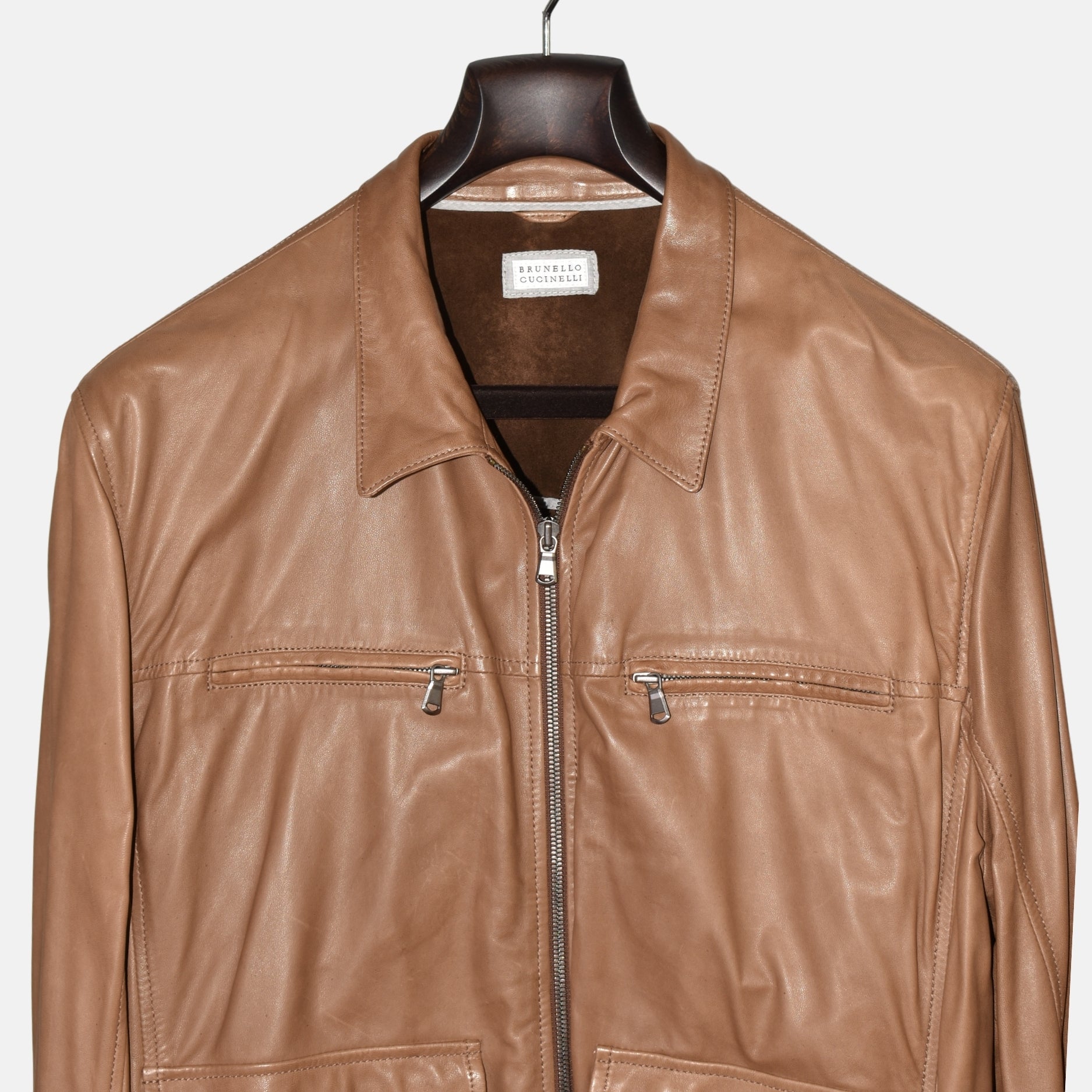 Light Brown Leather Jacket (XL)