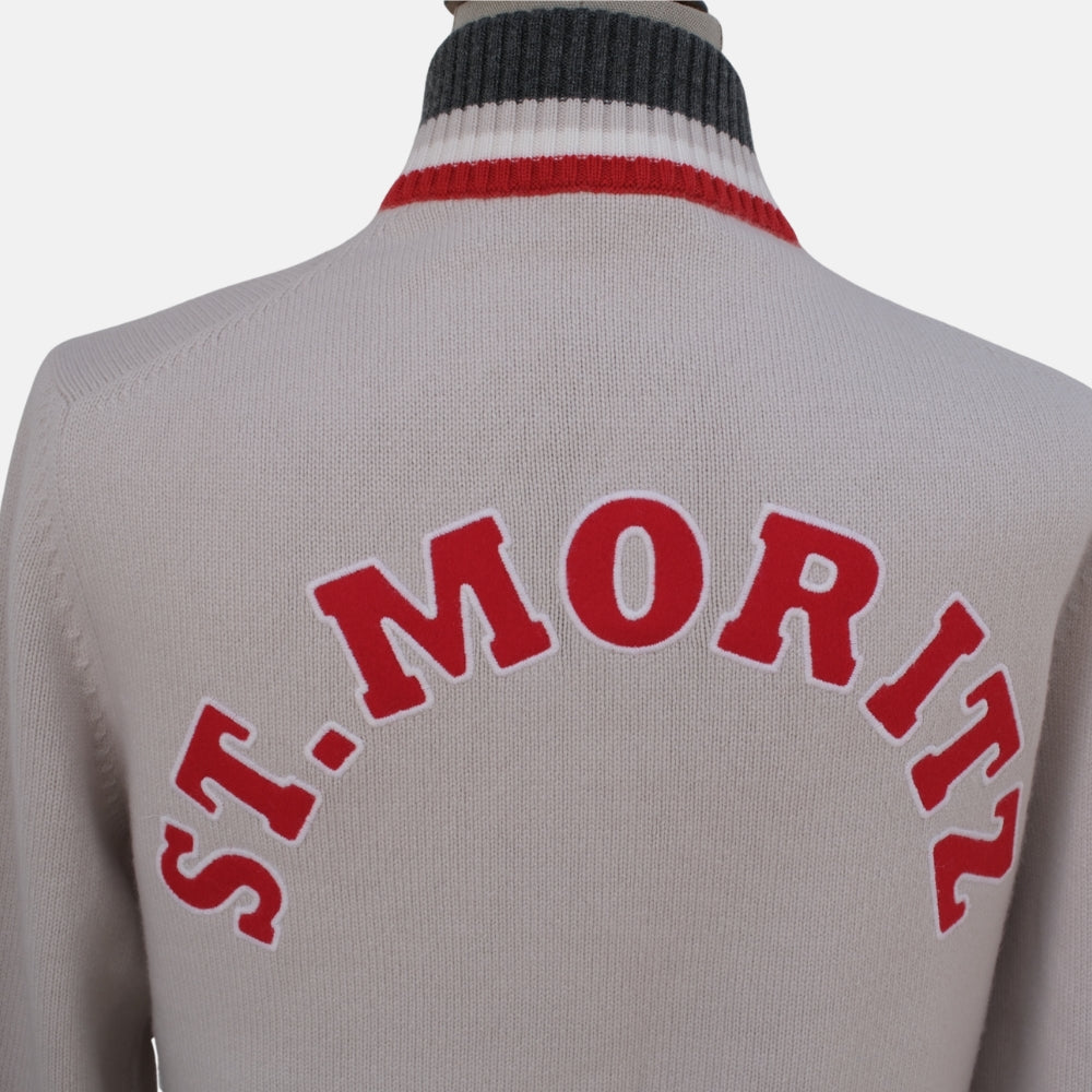 Offwhite Knitted Halfzip "St. Moritz" (EU 54)