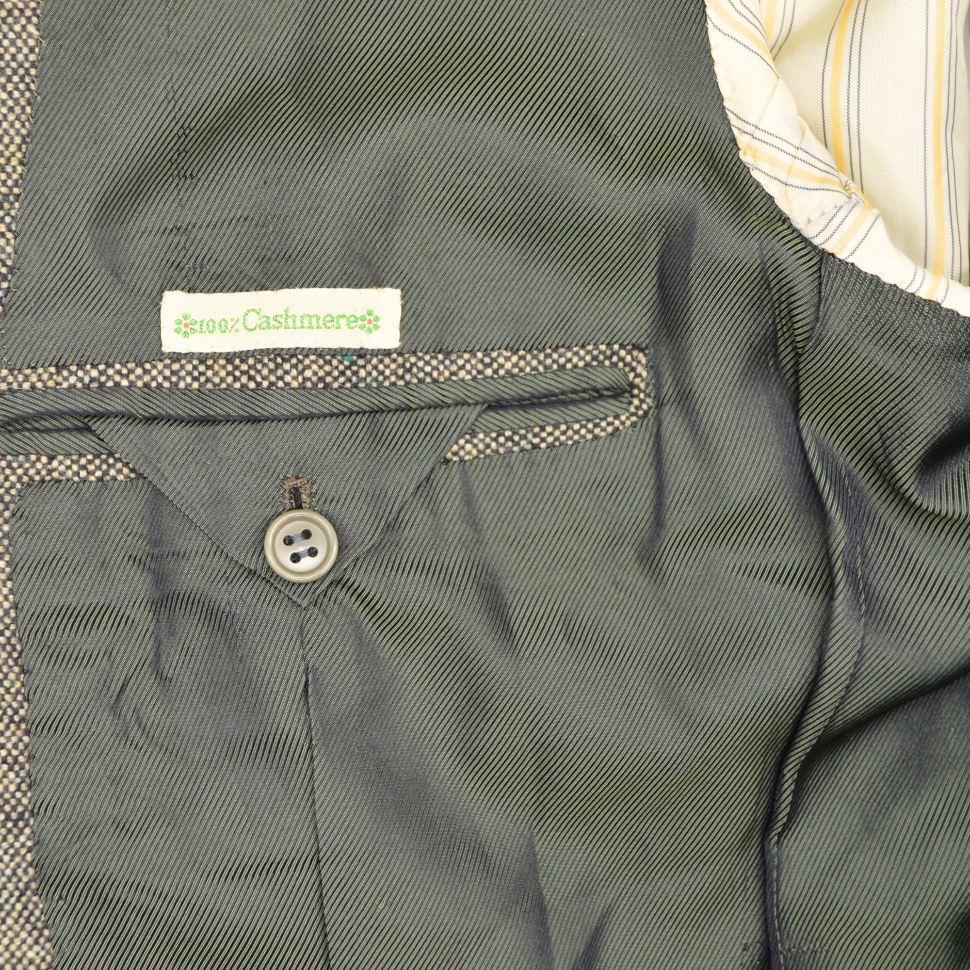 Olive Patterned Blazer made of Cashmere (EU 52)