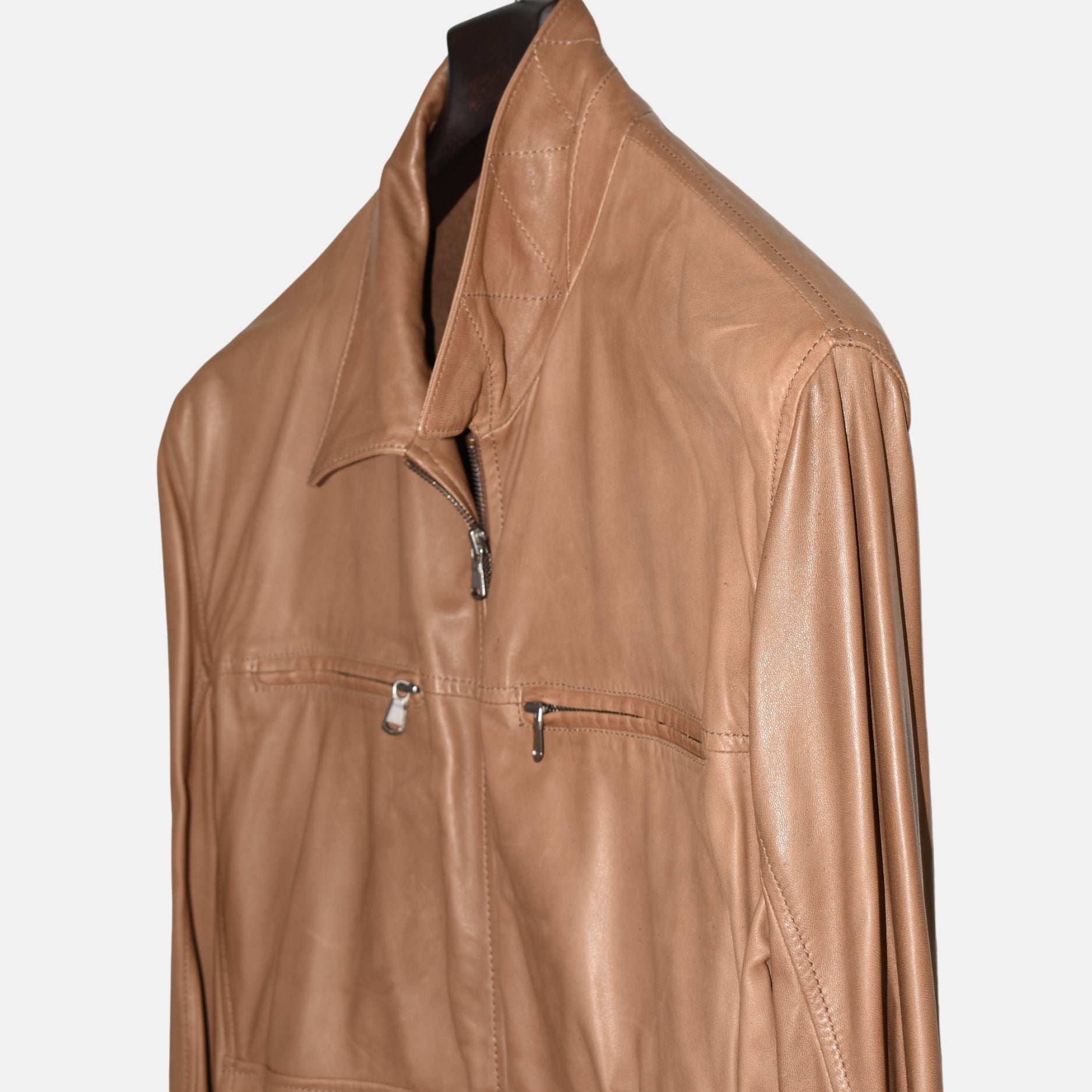 Light Brown Leather Jacket (XL)