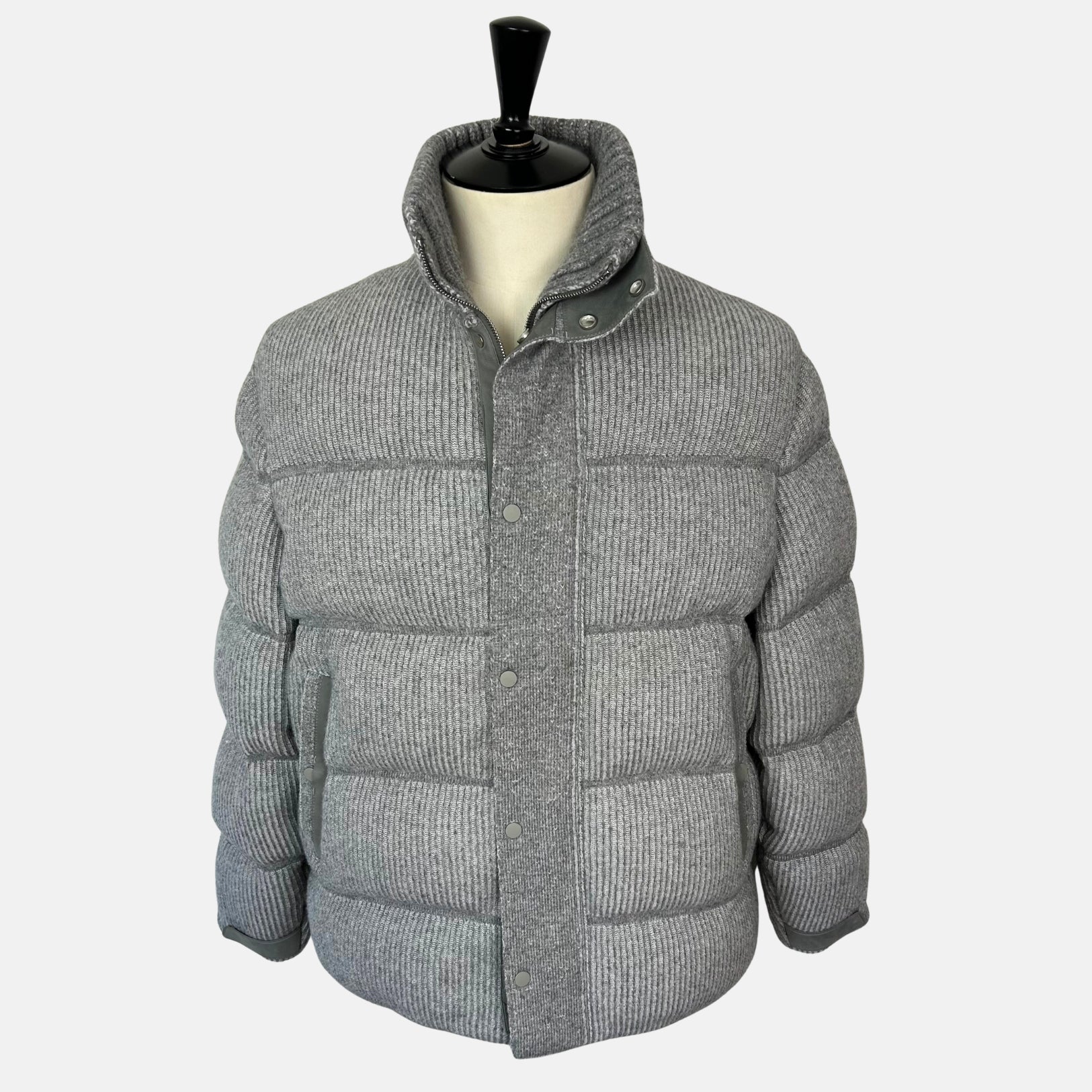 Grey Bomber Jacket made of Cashmere/Leather Details (EU 48)