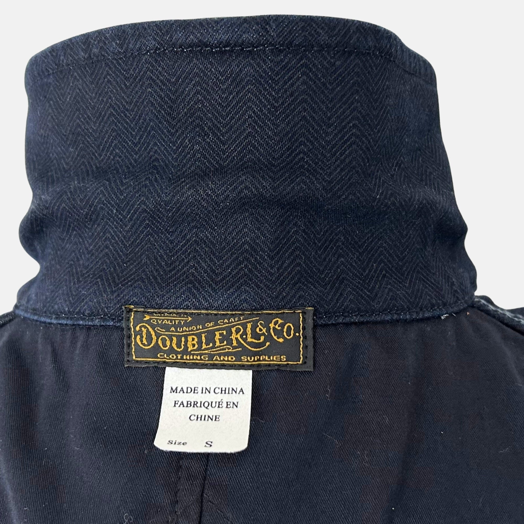 Navy Herringbone Jacket made of Cotton (S)