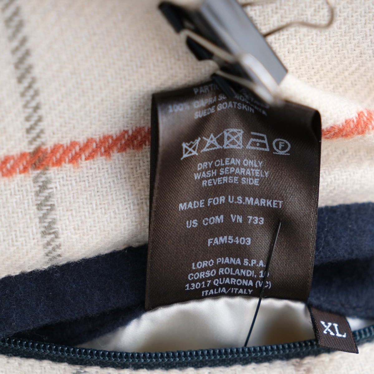 Blue Vicuna Parka with Suede Details (XL)