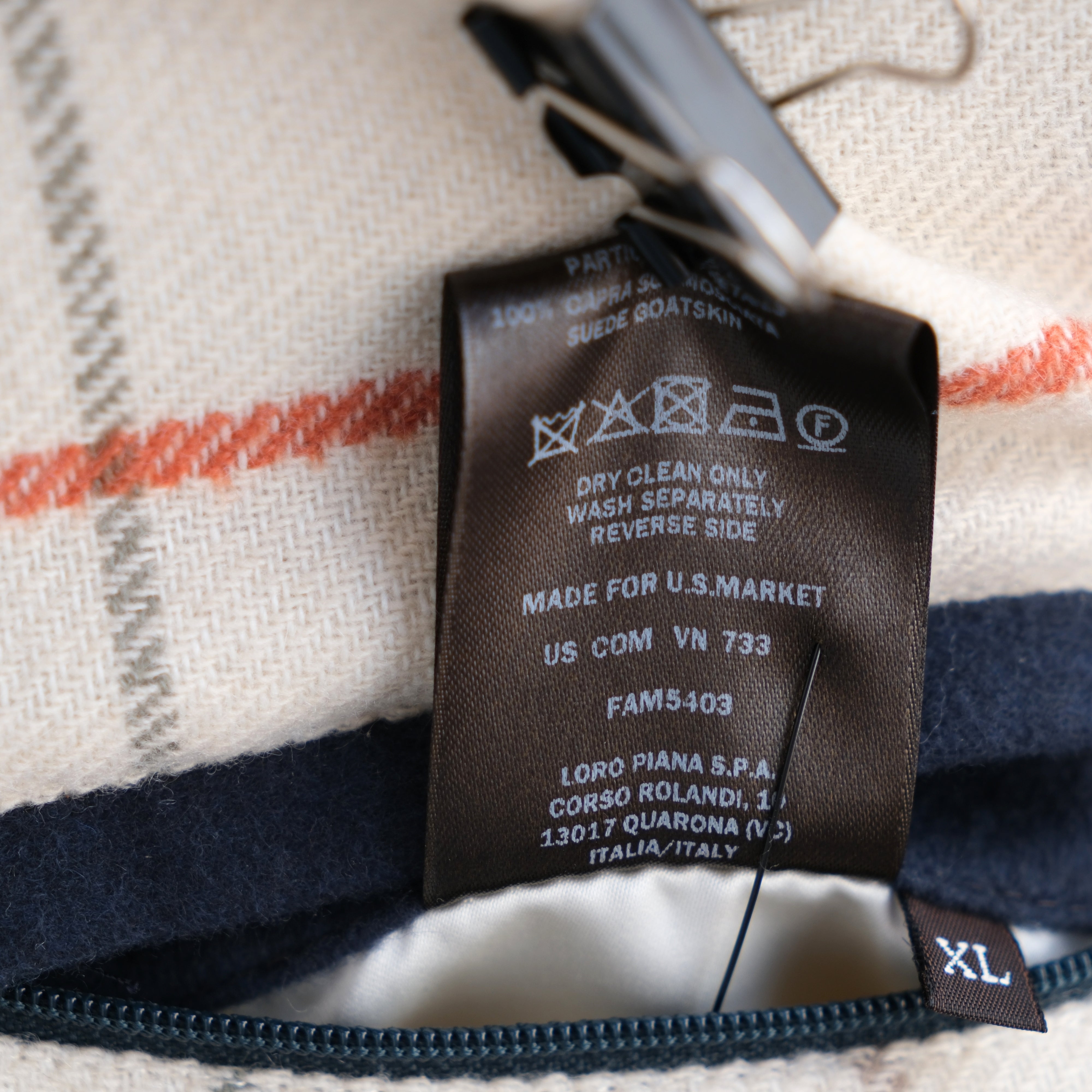 Blue Vicuna Parka with Suede Details (XL)