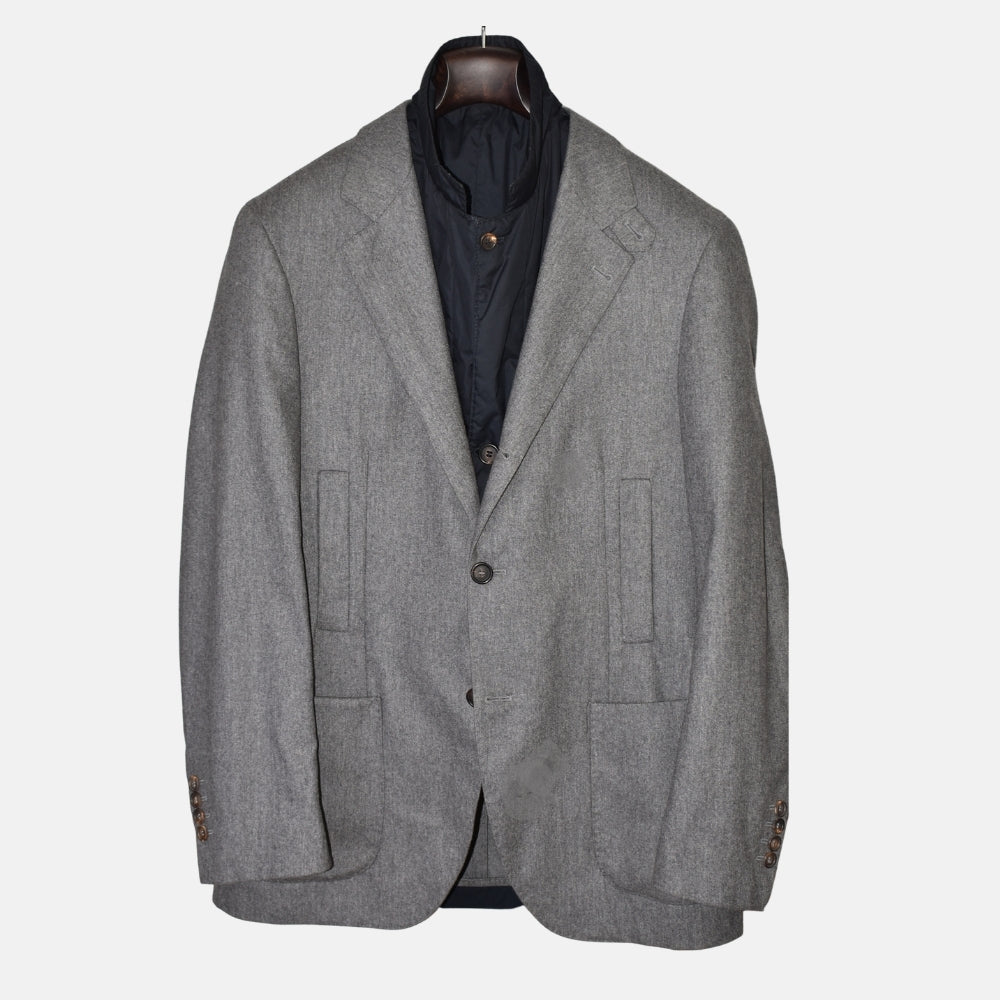Grey Blazer with removable Vest made of Wool/Cashmere (EU 48)
