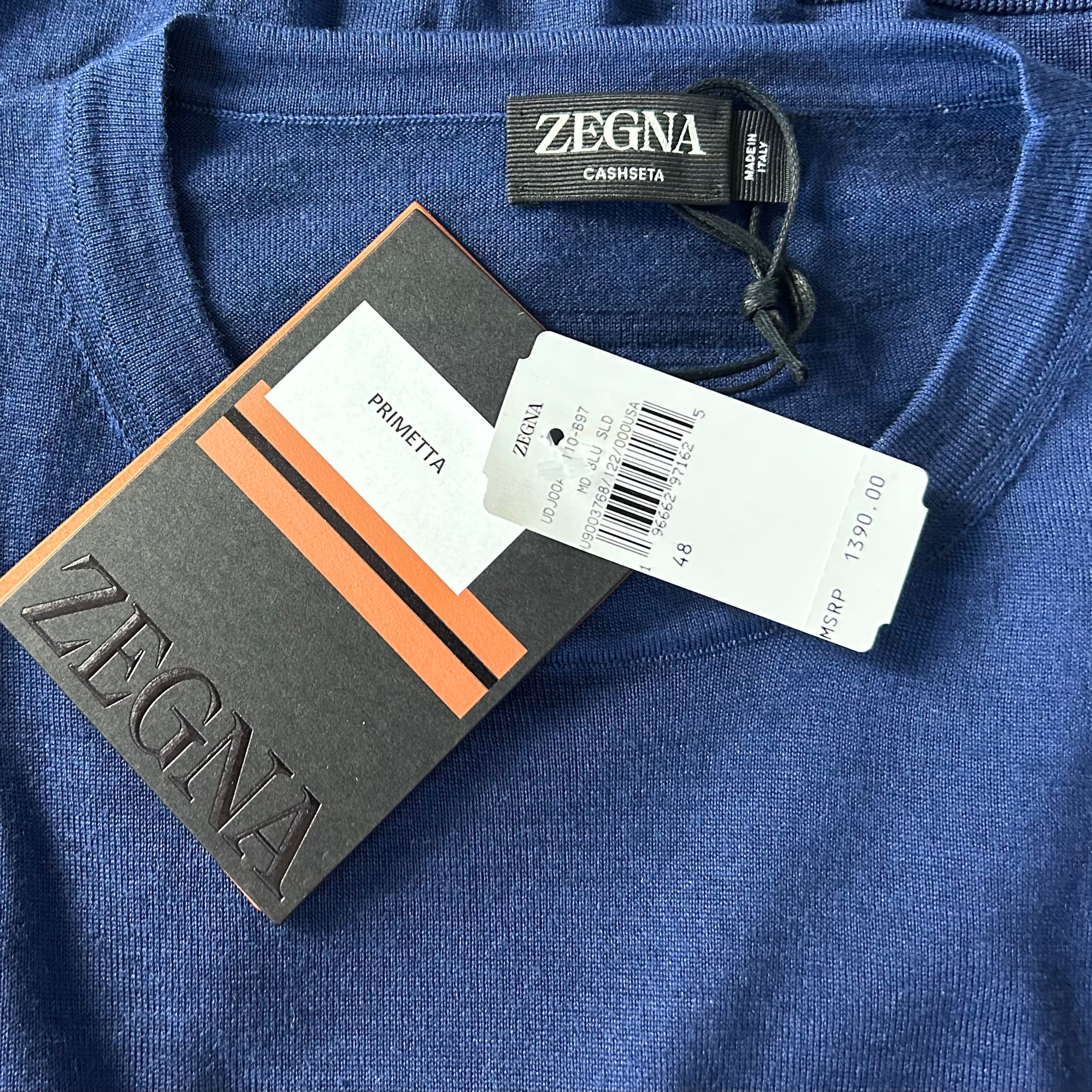 Blue Cashseta Sweater made of Cashmere/Silk (EU 48)
