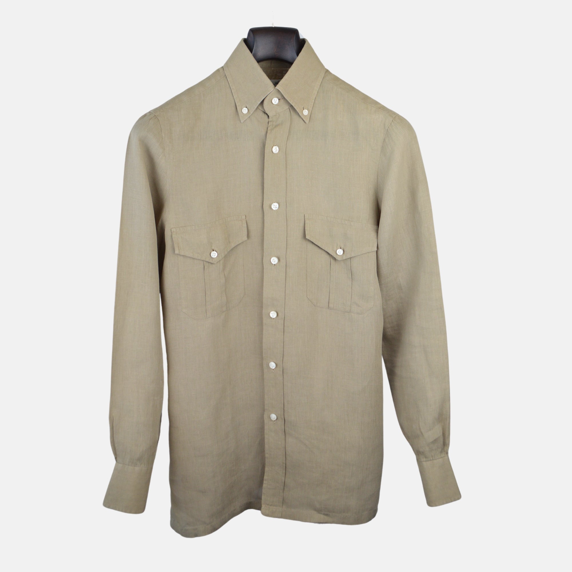 Khaki Shirt made of Linen (S)