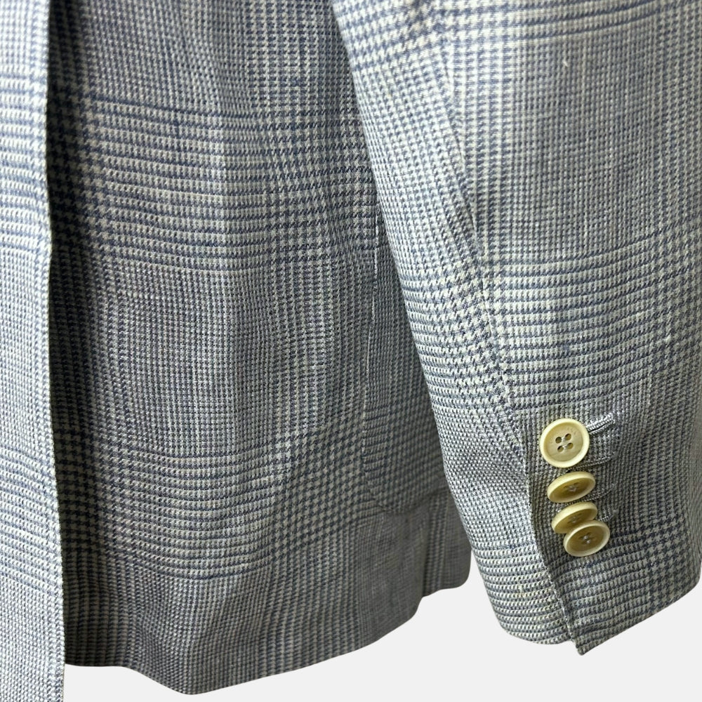 Blue Patterned Blazer made of Linen (EU 56)