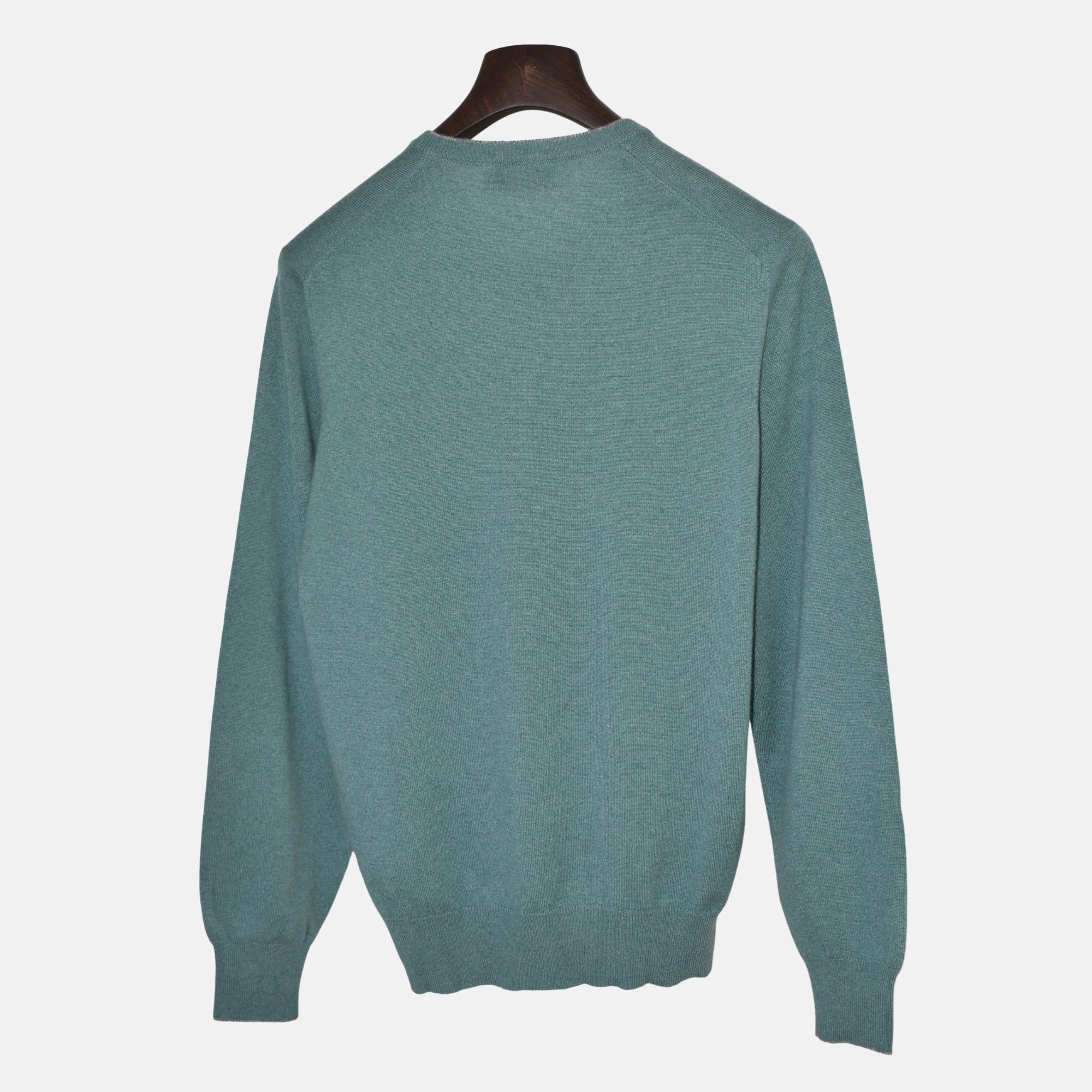 Green V-Neck Knit Cashmere Sweater (EU 52)
