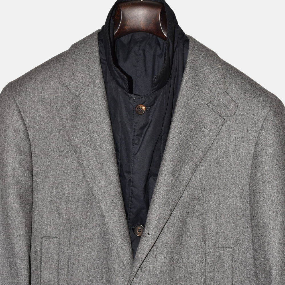 Grey Blazer with removable Vest made of Wool/Cashmere (EU 48)