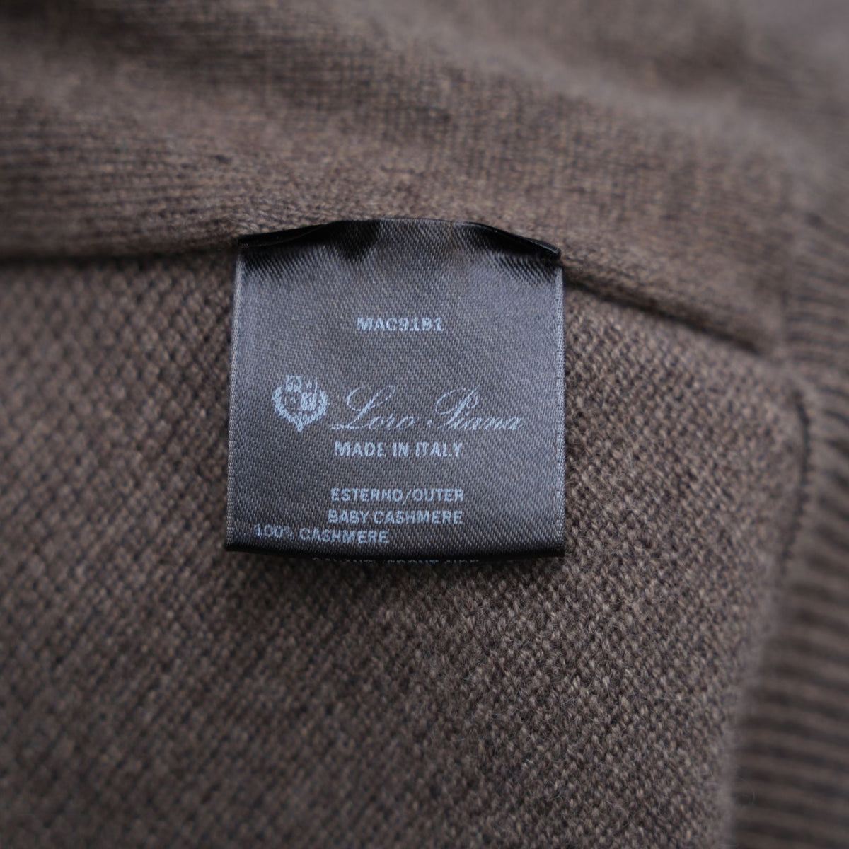 Loro Piana Baby Cashmere Suede Cardigan Brown (EU 54)