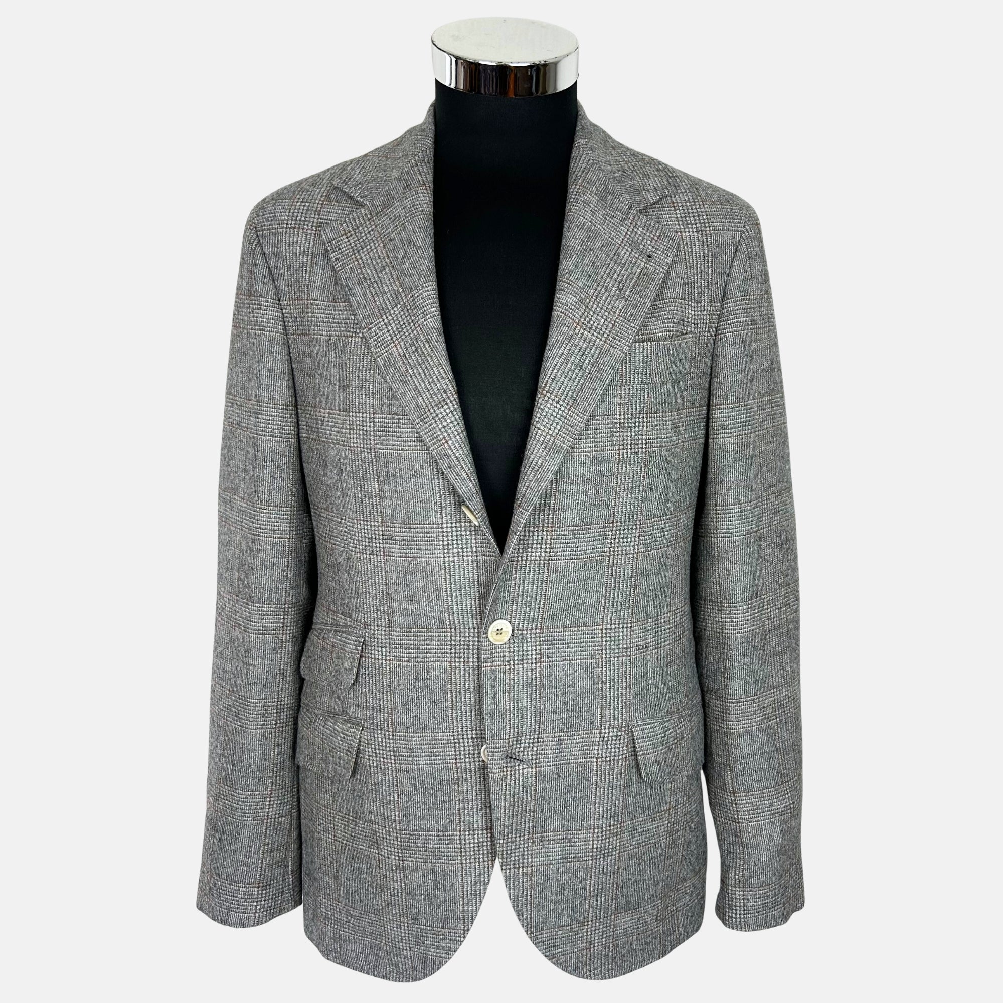 Gray/Brown Checkered made of Wool/Alpaca/Polyamide (EU 44)