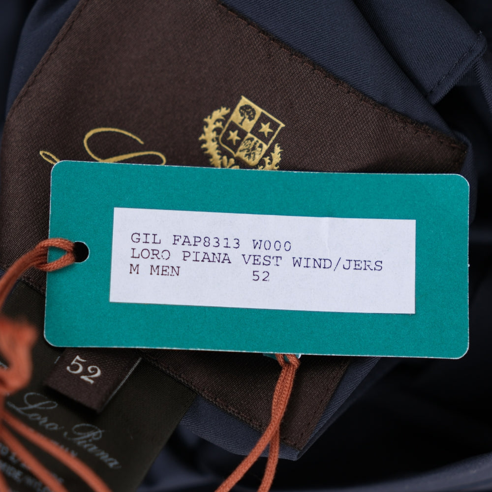 Navy Blue Reversible Microfibre/Linen Vest (EU 52)