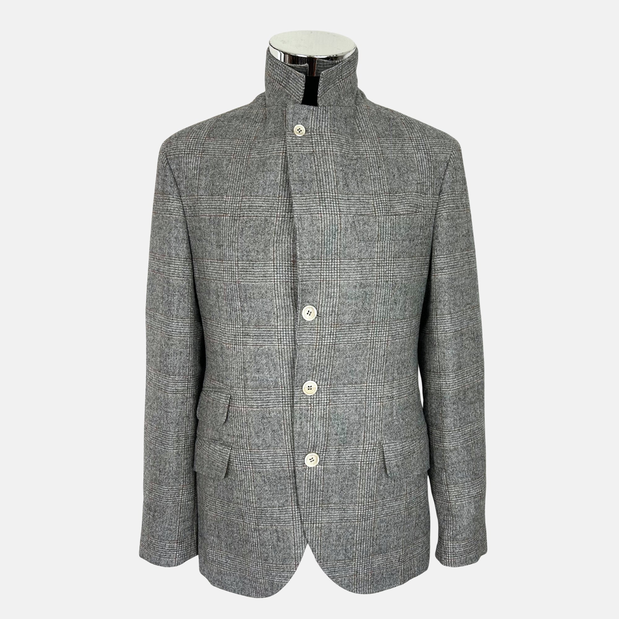 Gray/Brown Checkered made of Wool/Alpaca/Polyamide (EU 44)