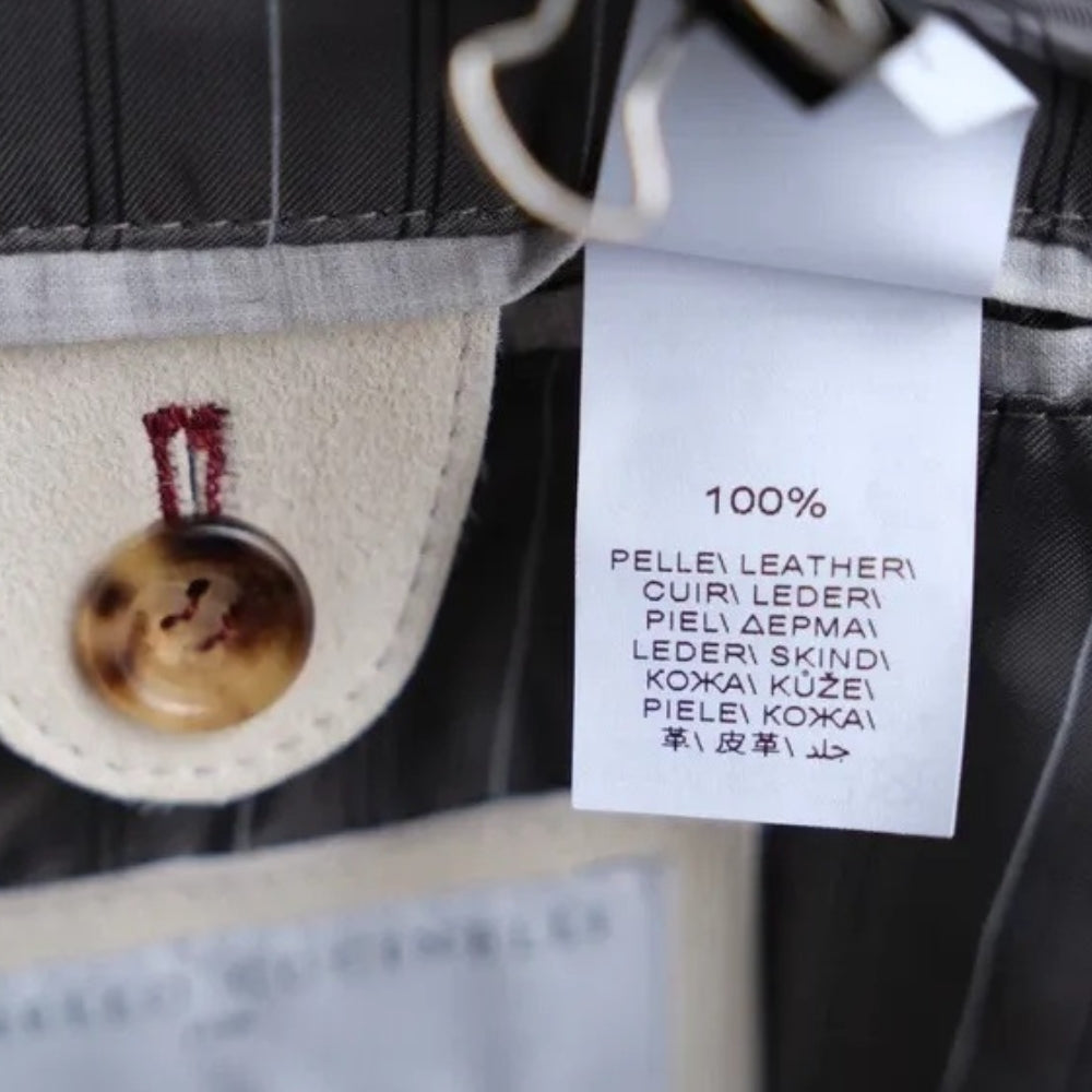 Light Beige Fireman's Jacket made of Suede (M)