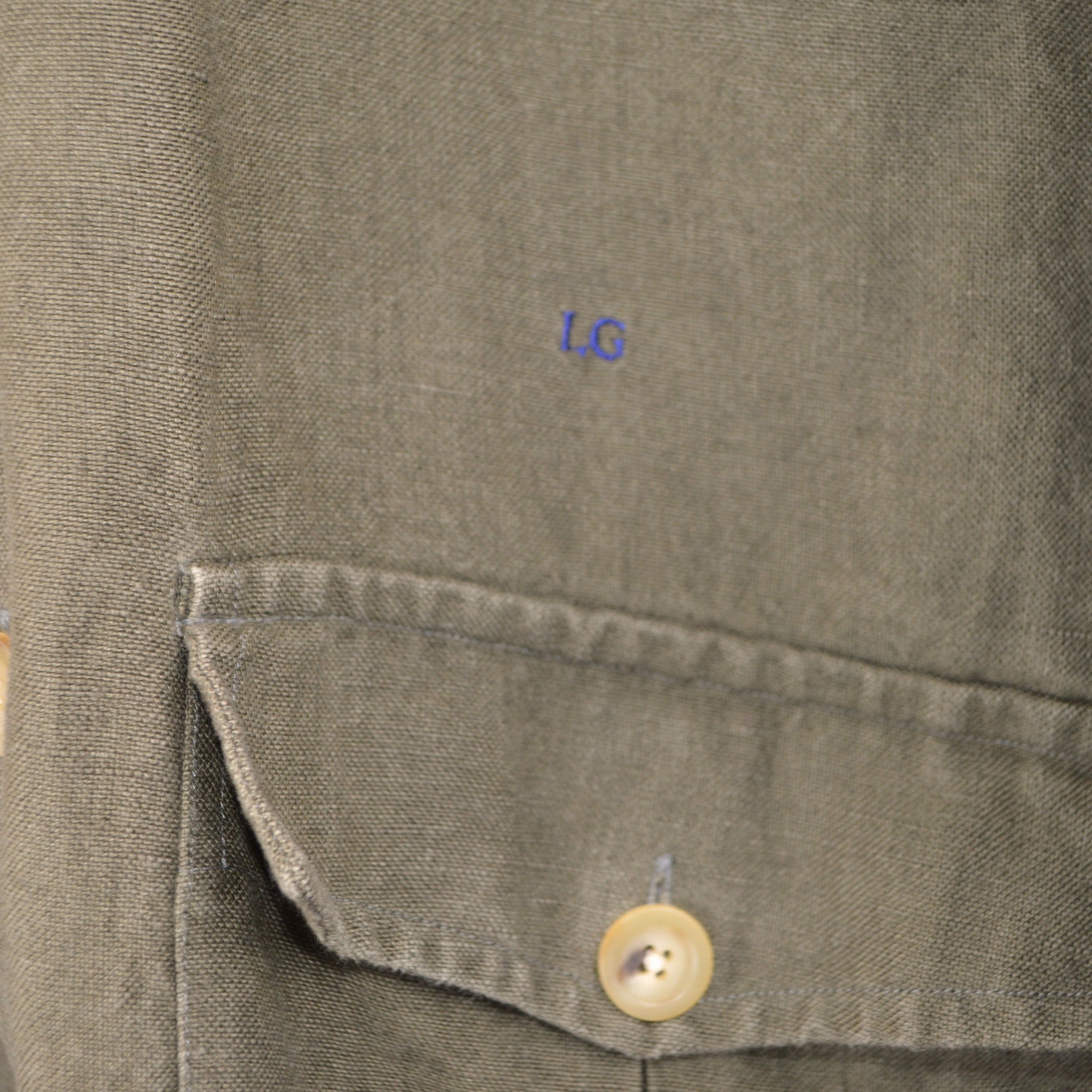 Khaki Safari Overshirt made of Linen (EU 46)