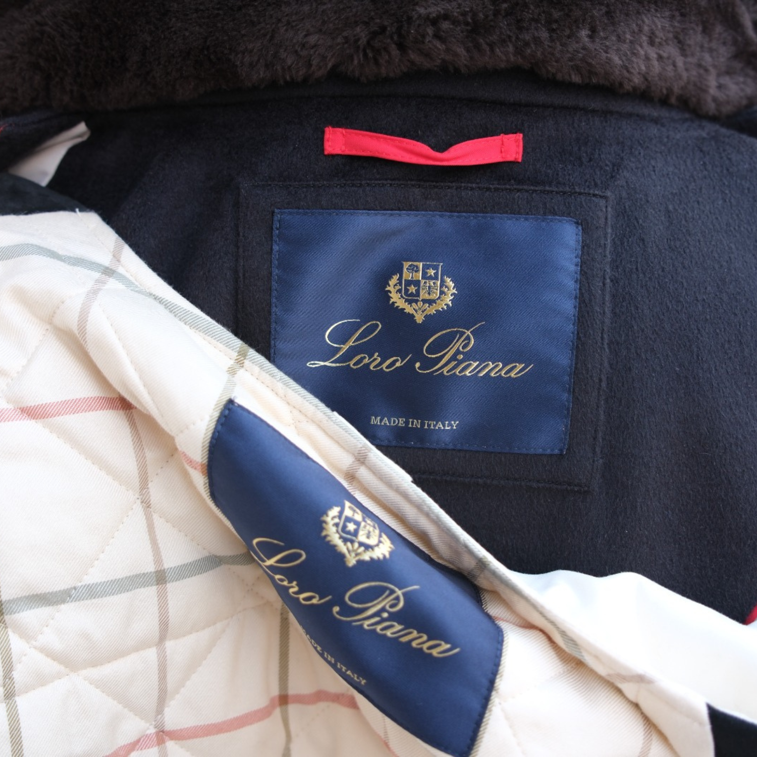 Brown "Icer" Cashmere Coat with Fur Collar (L)