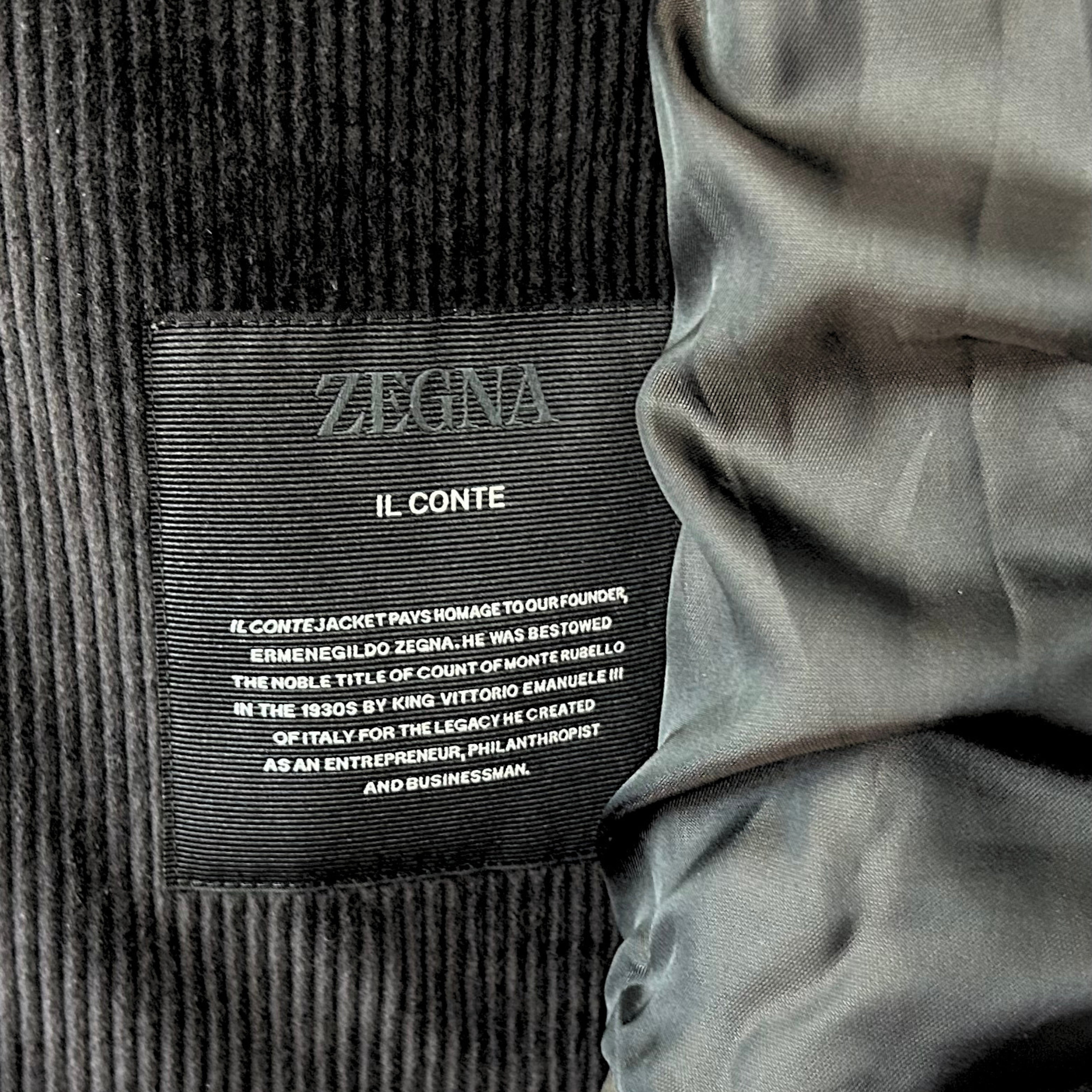 Black Il Conte Corduroy Cashco Jacket (EU 46)