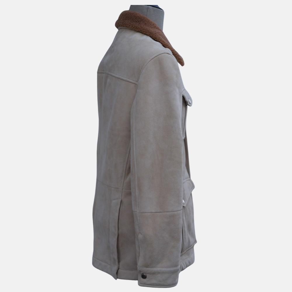 Beige Field Shearling Jacket (S)