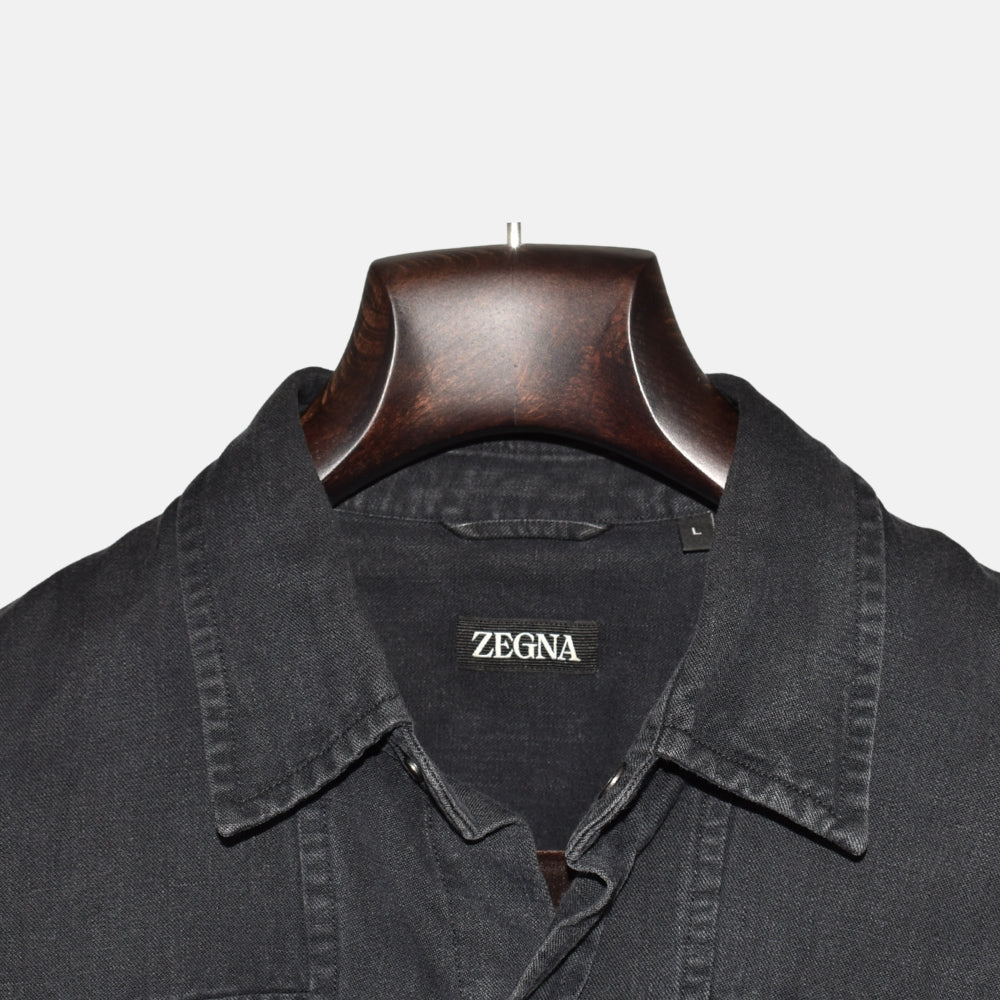 Black Denim Shirt made of Cotton (L)