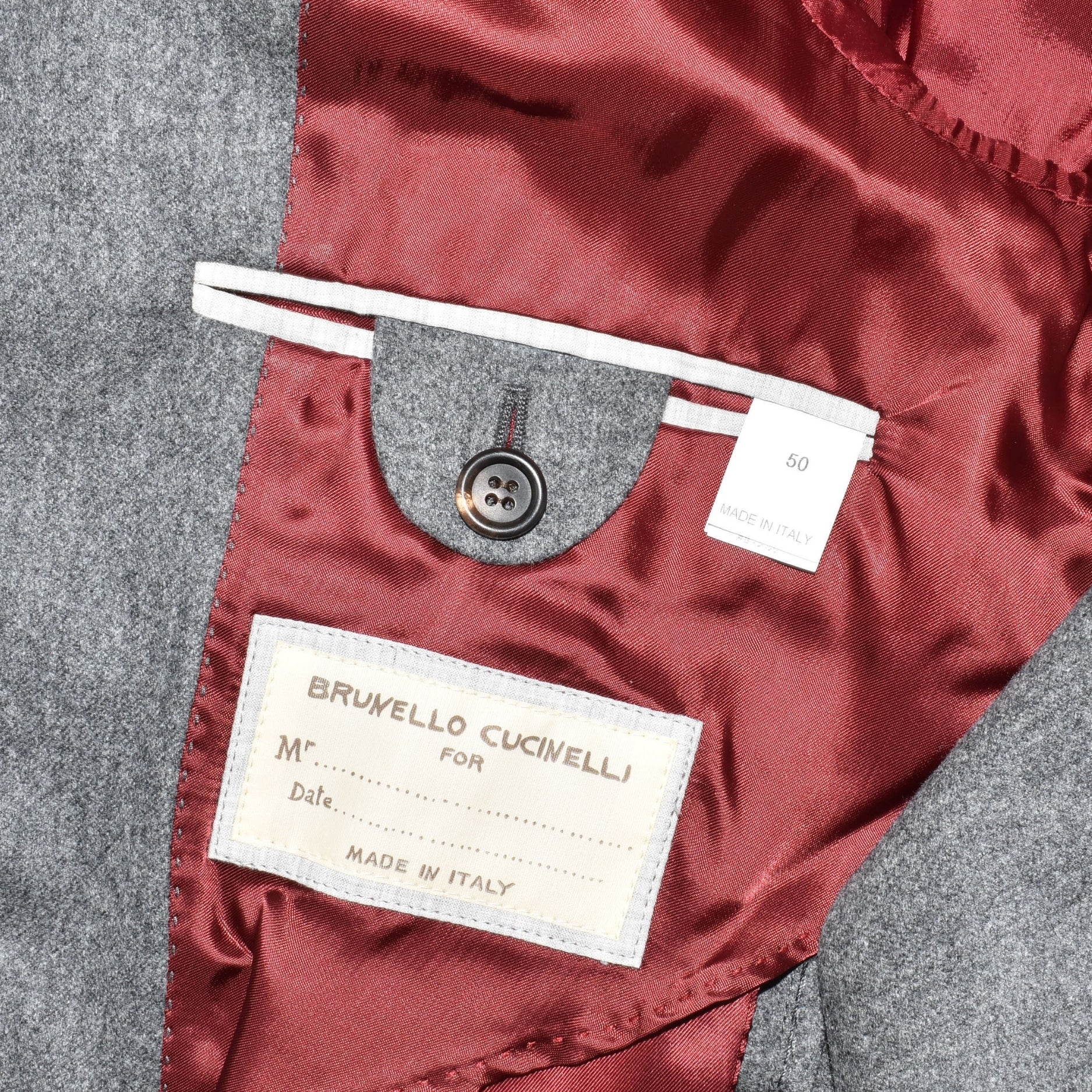 Gray Double-Breasted Blazer Wool/Cashmere/Silk (EU 50)